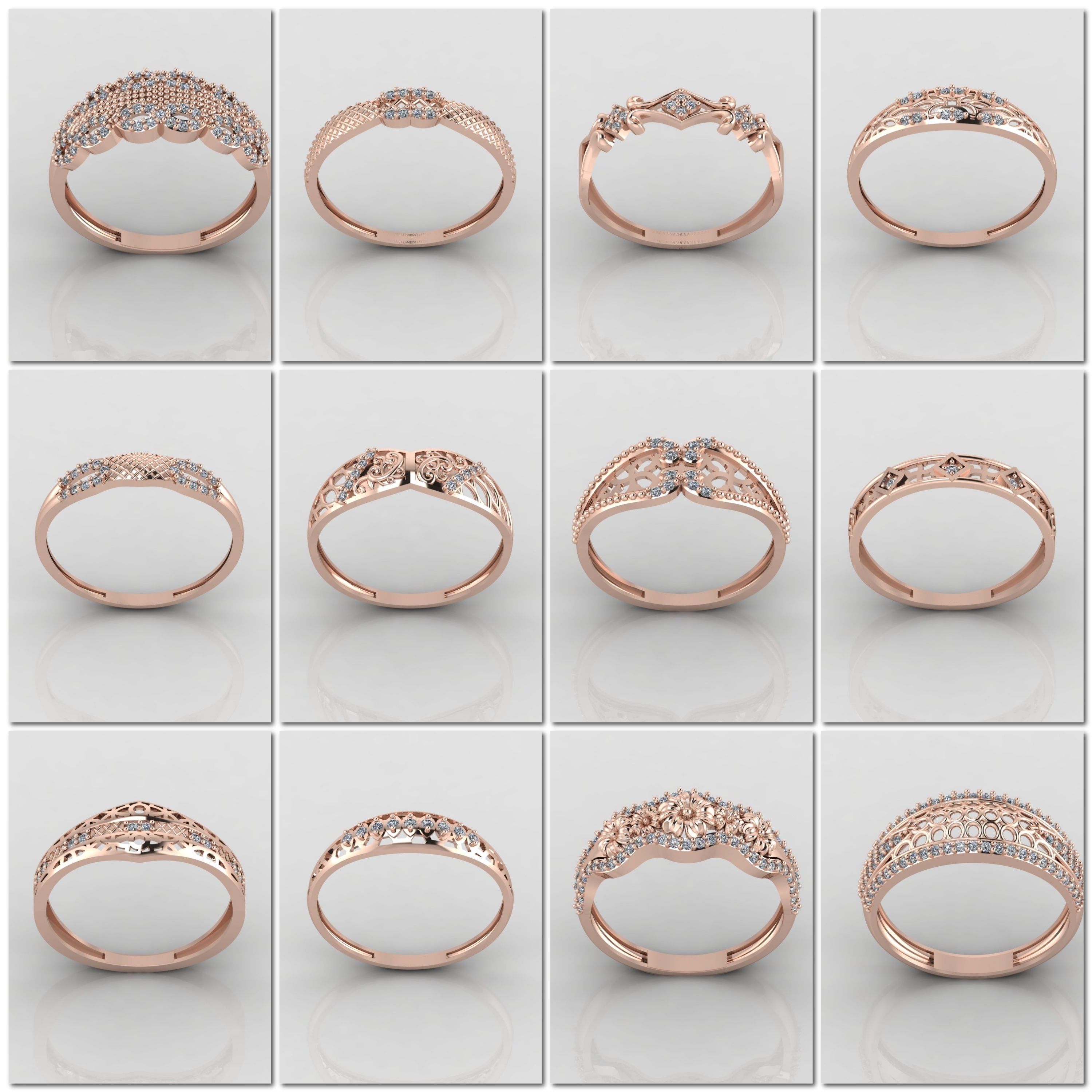 1330 Model Womens ring STL rings for ladies machine ready 3D Model Collection_108