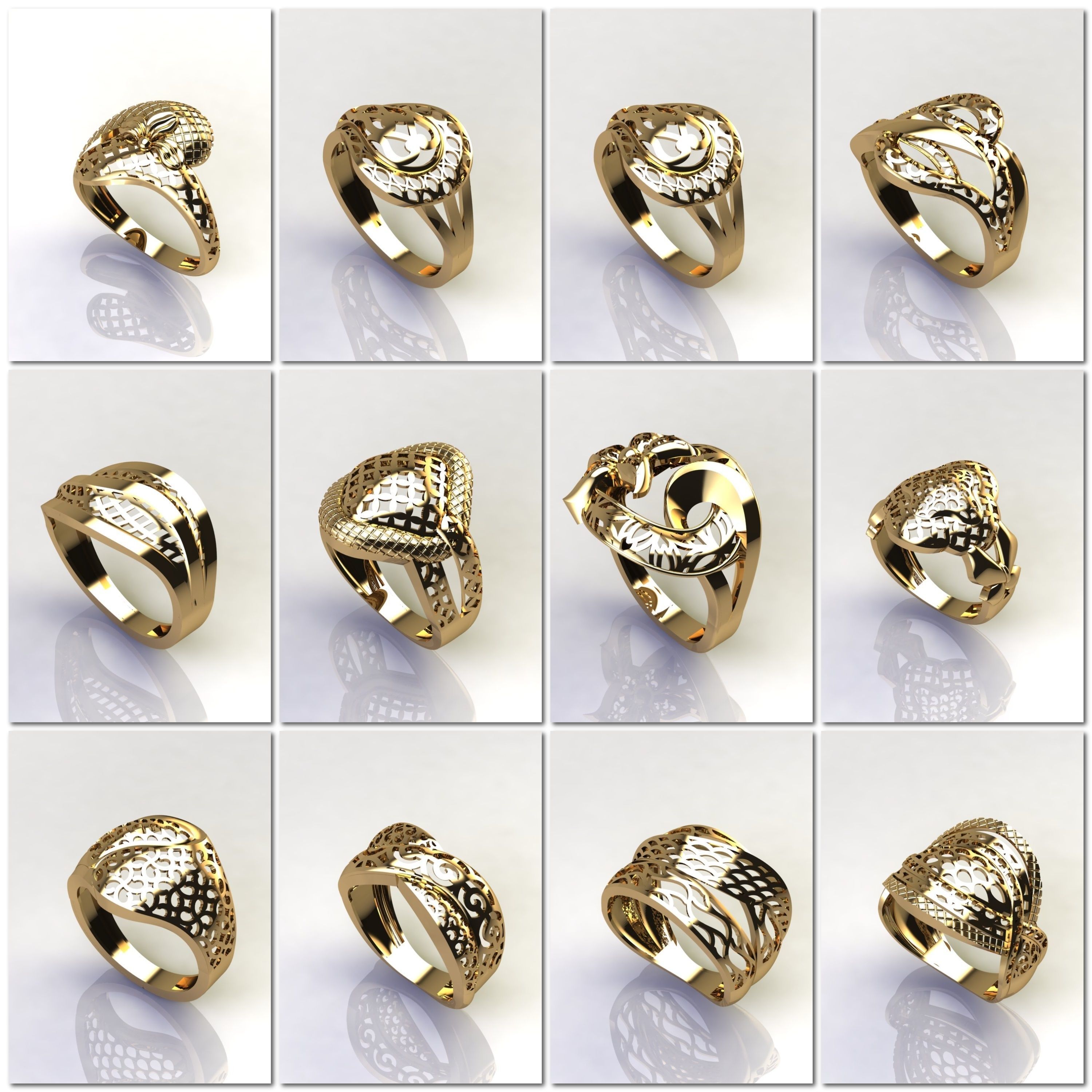 1330 Model Womens ring STL rings for ladies machine ready 3D Model Collection_66