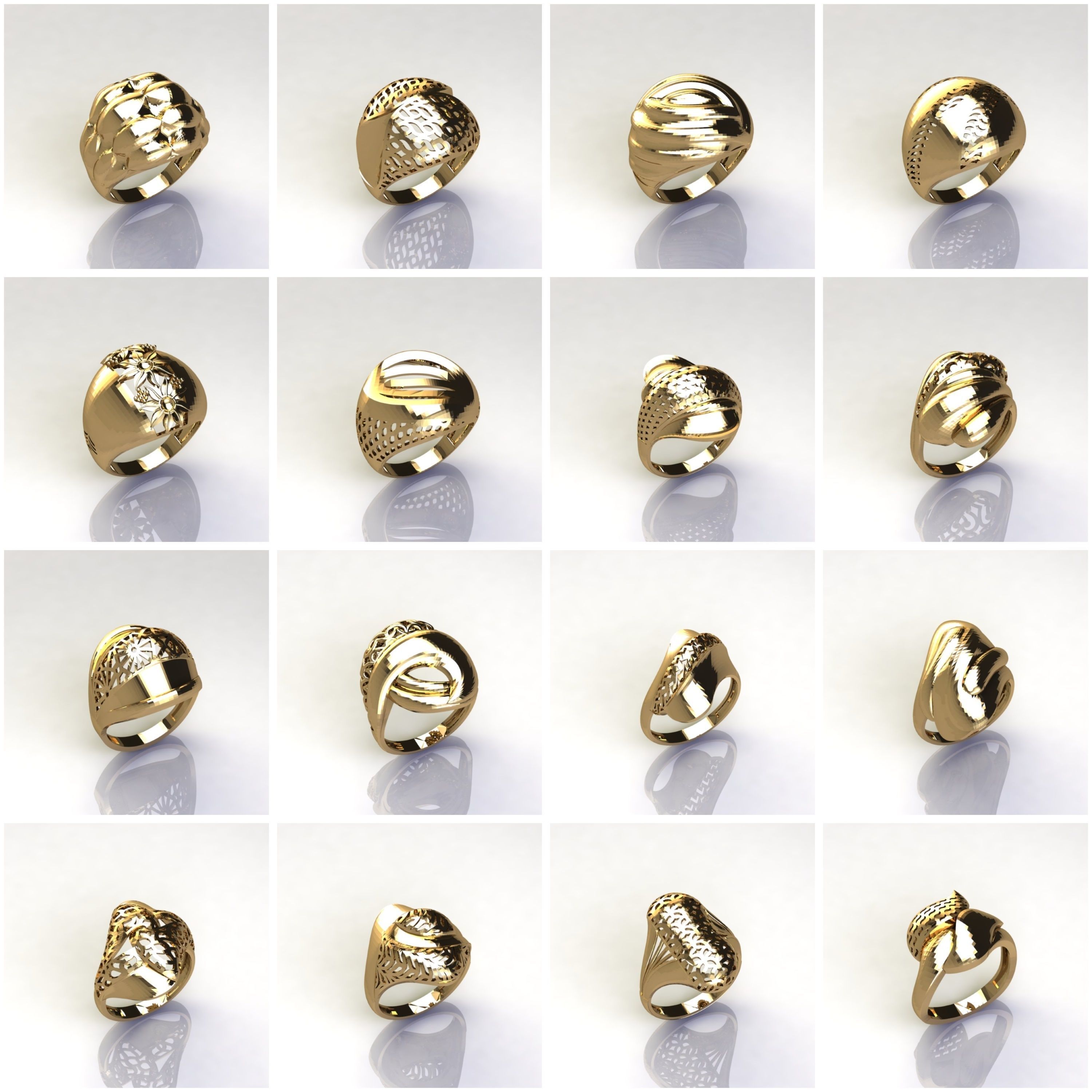 1330 Model Womens ring STL rings for ladies machine ready 3D Model Collection_29