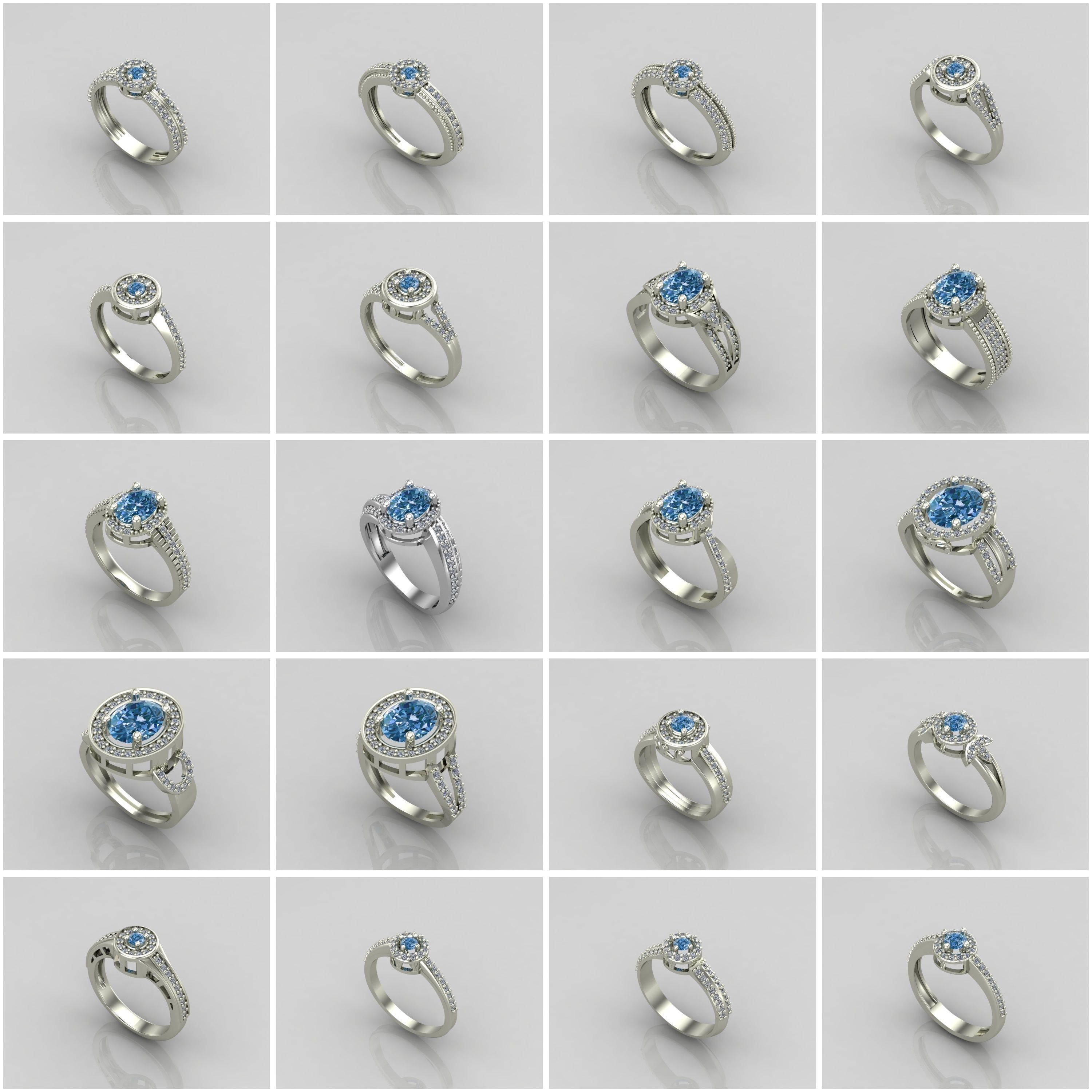 1330 Model Womens ring STL rings for ladies machine ready 3D Model Collection_25