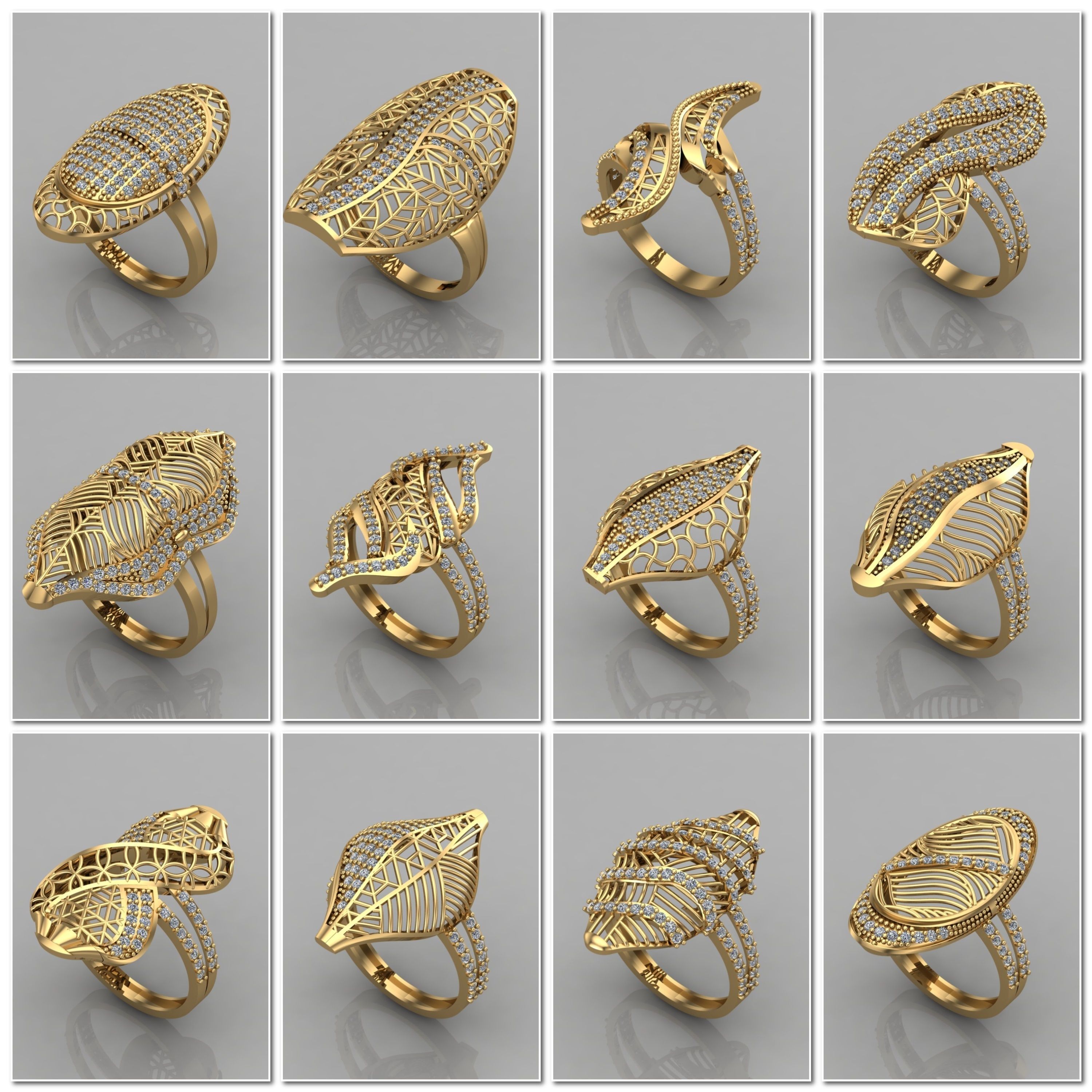 1330 Model Womens ring STL rings for ladies machine ready 3D Model Collection_89