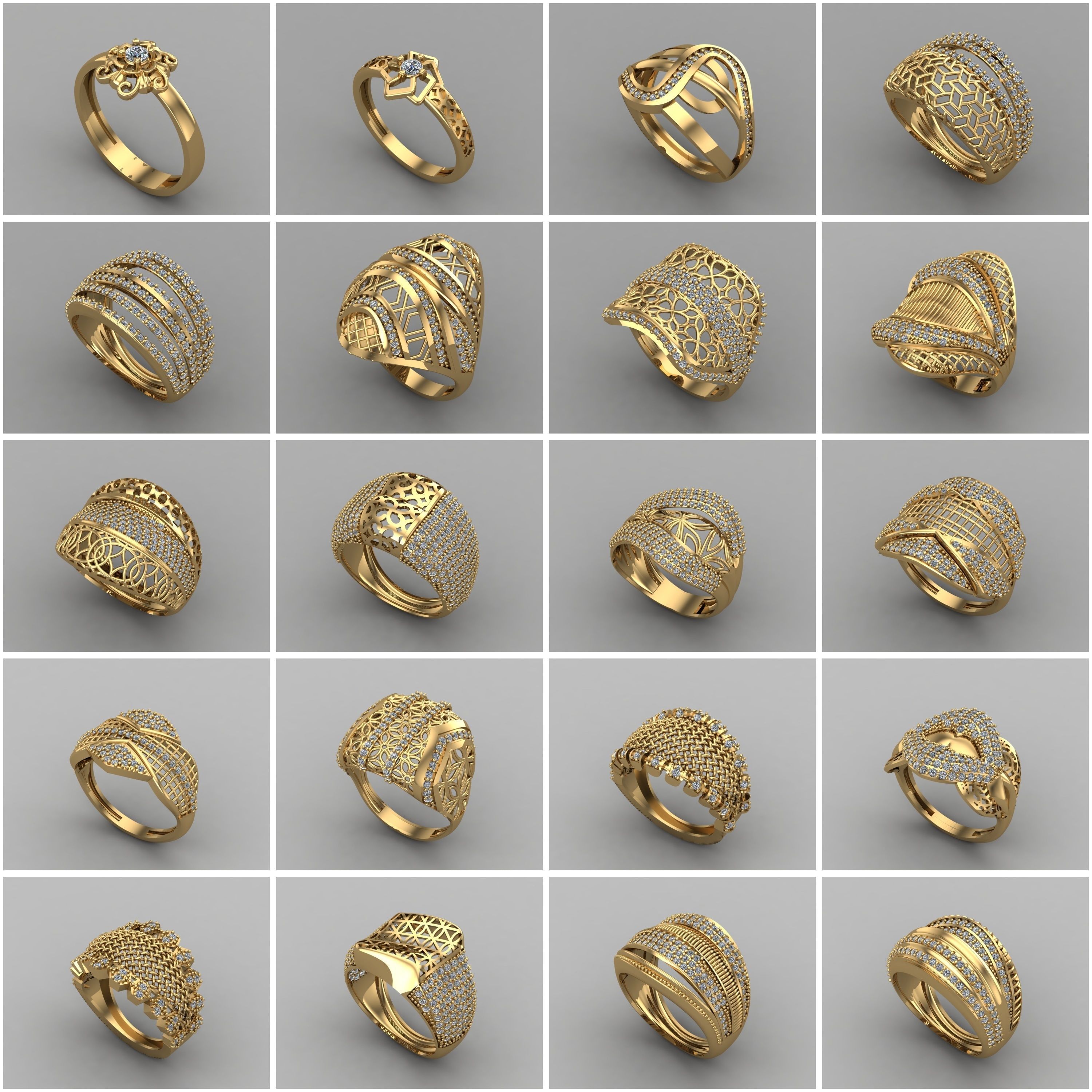 1330 Model Womens ring STL rings for ladies machine ready 3D Model Collection_95