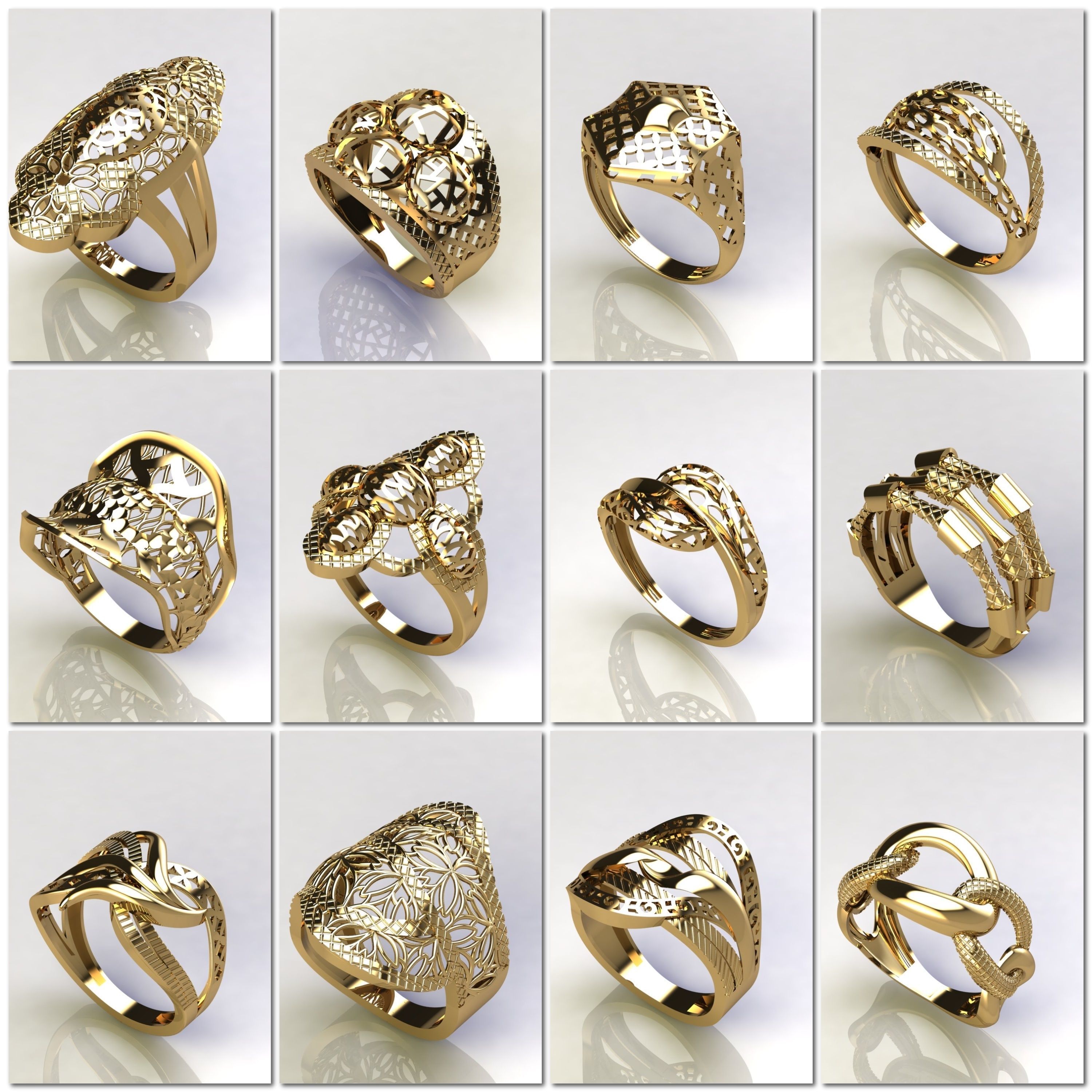 1330 Model Womens ring STL rings for ladies machine ready 3D Model Collection_88