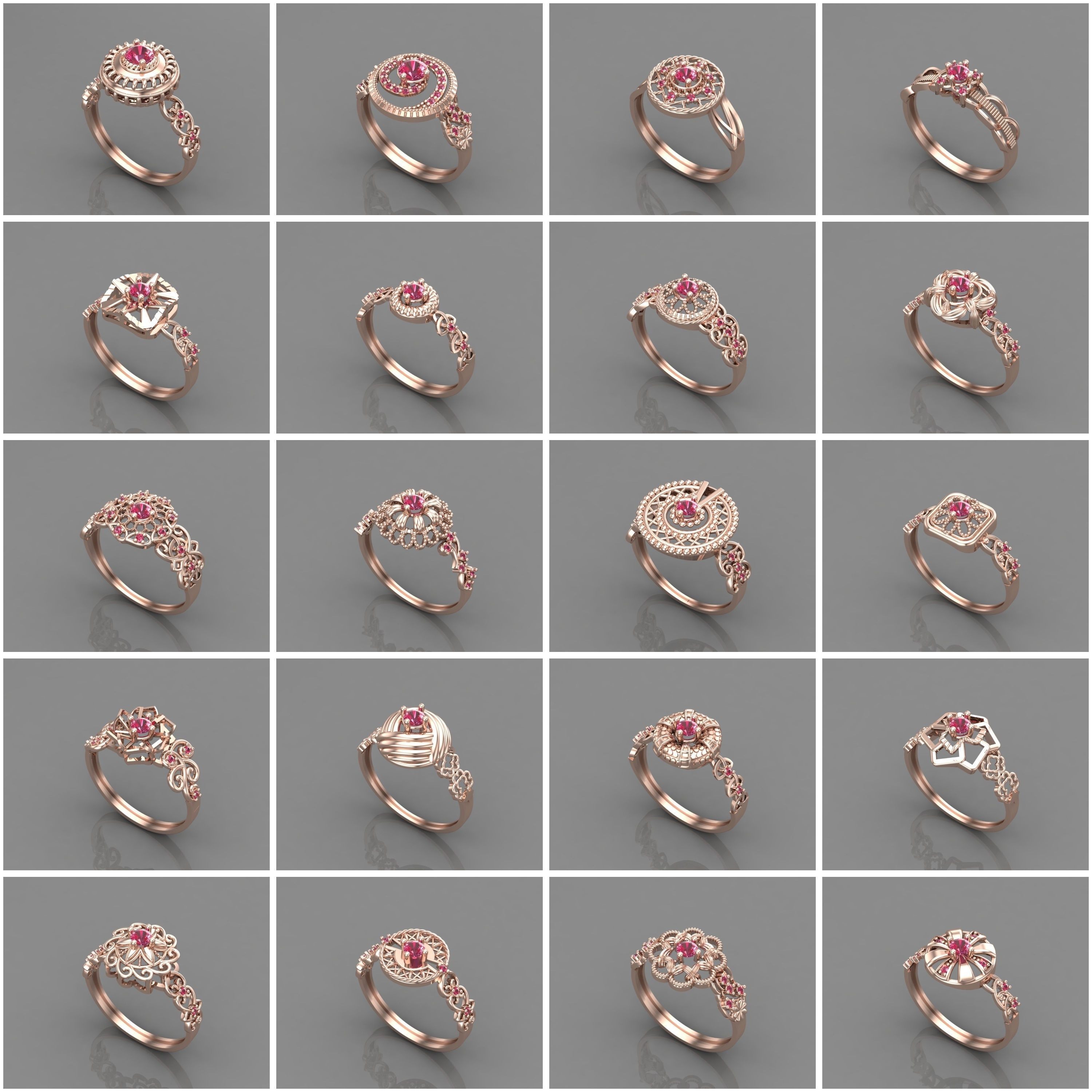 1330 Model Womens ring STL rings for ladies machine ready 3D Model Collection_39