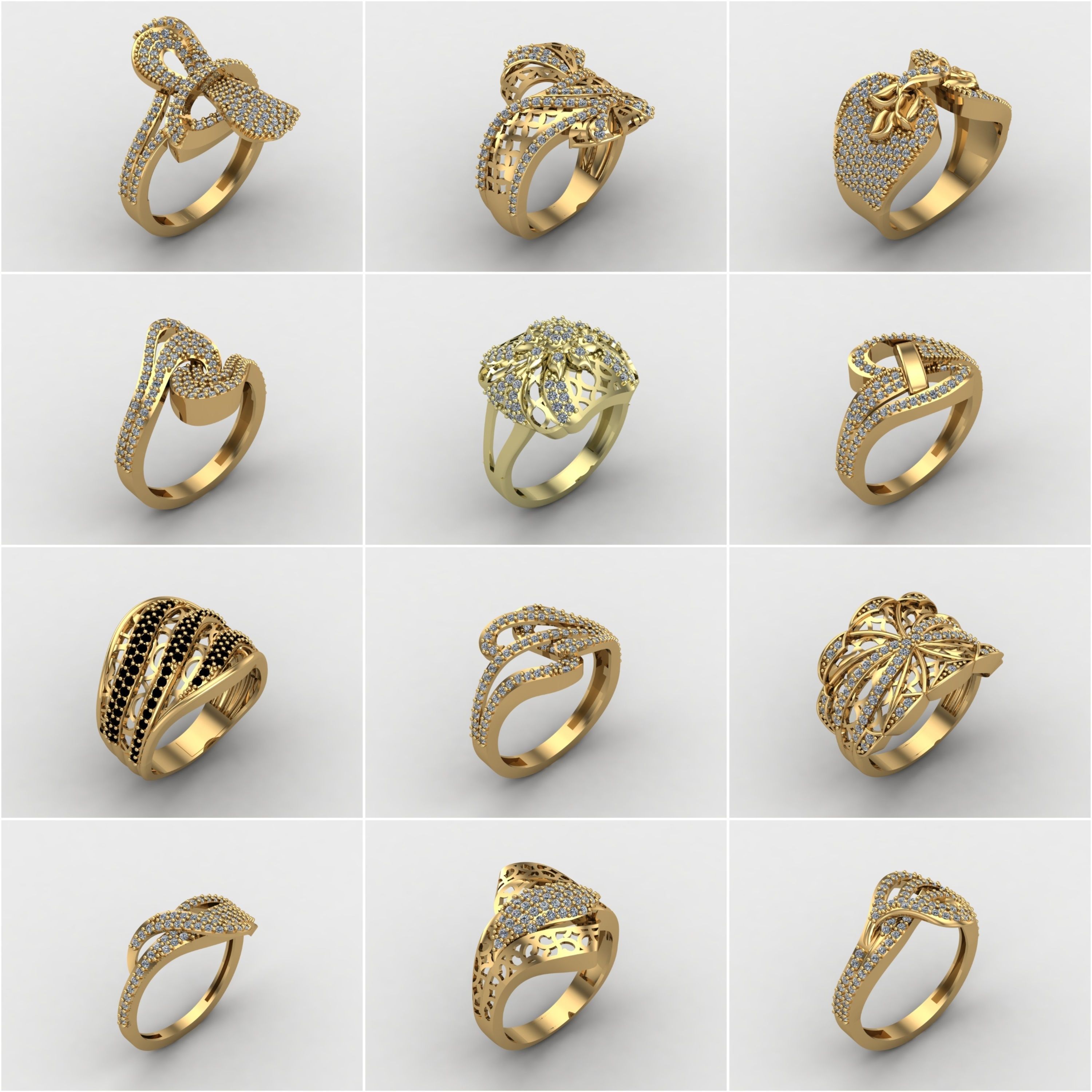 1330 Model Womens ring STL rings for ladies machine ready 3D Model Collection_45
