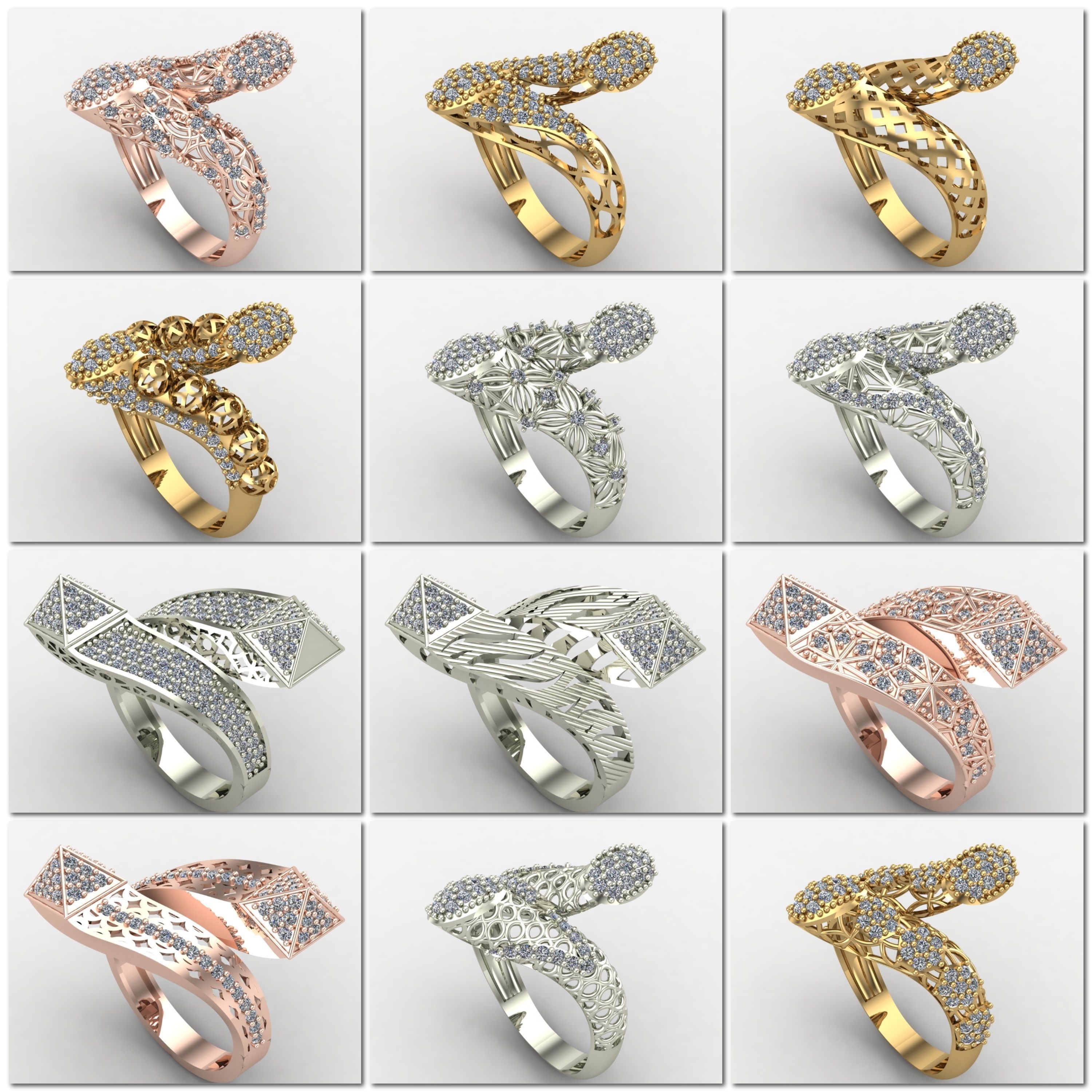 1330 Model Womens ring STL rings for ladies machine ready 3D Model Collection_93