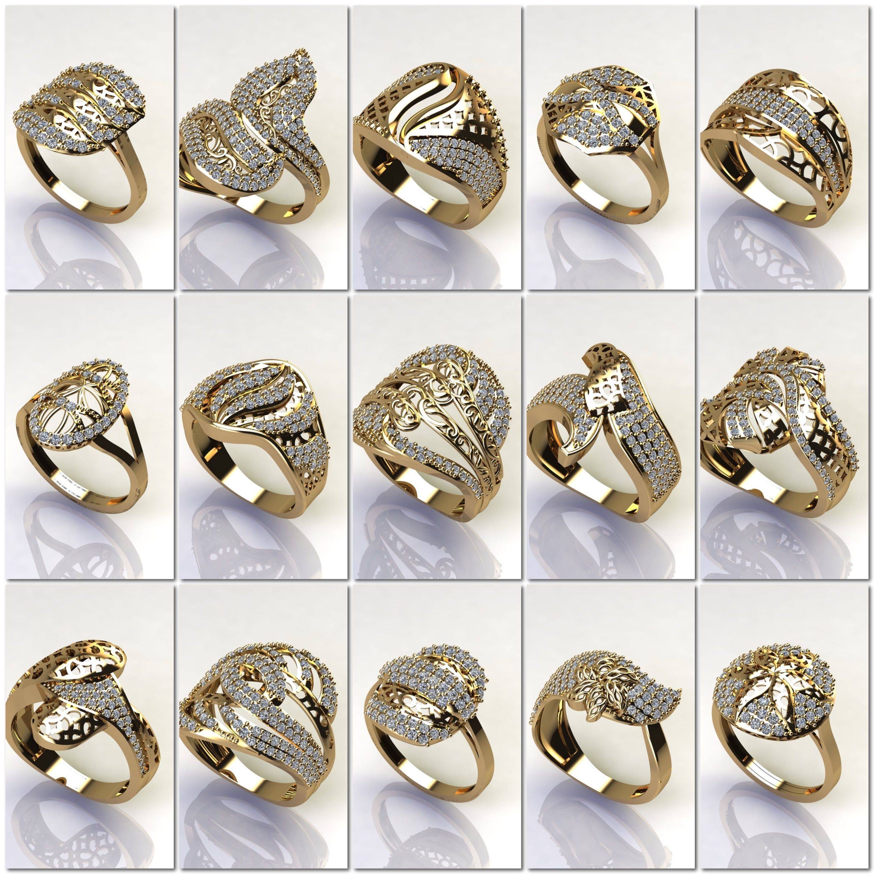 1330 Model Womens ring STL rings for ladies machine ready 3D Model Collection_114