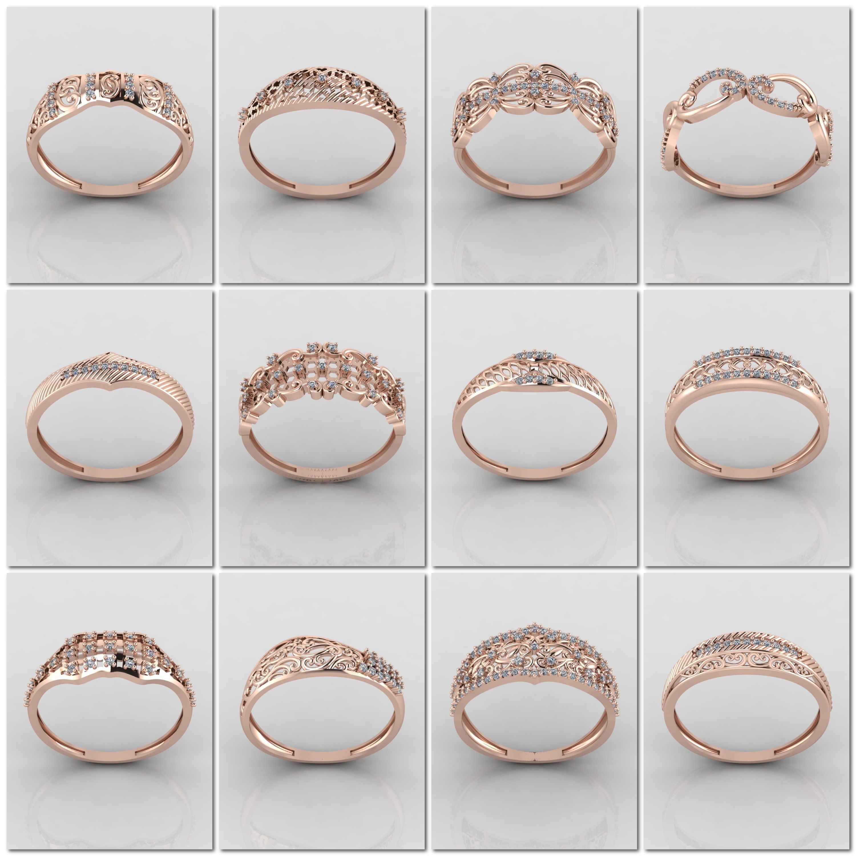 1330 Model Womens ring STL rings for ladies machine ready 3D Model Collection_40