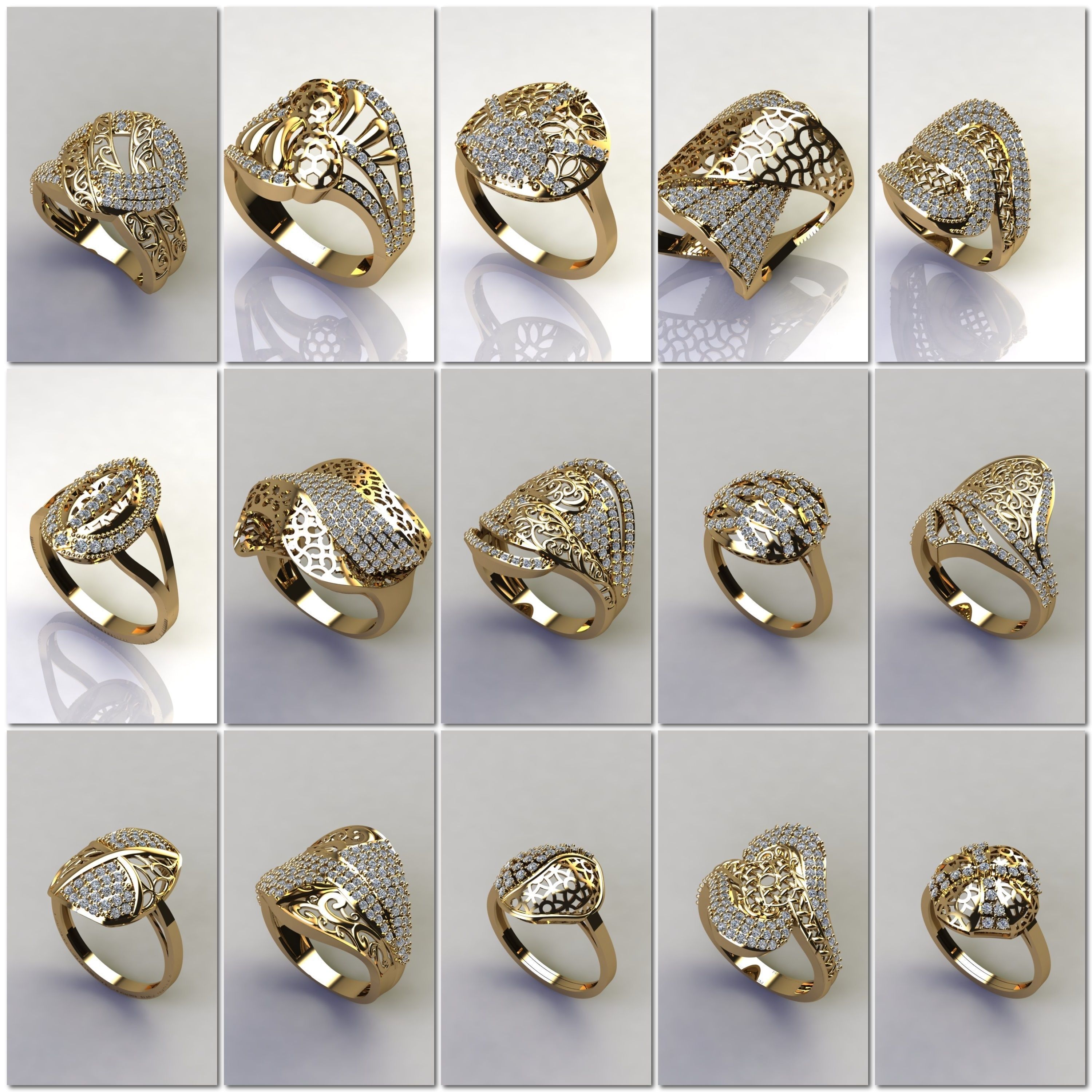 1330 Model Womens ring STL rings for ladies machine ready 3D Model Collection_92