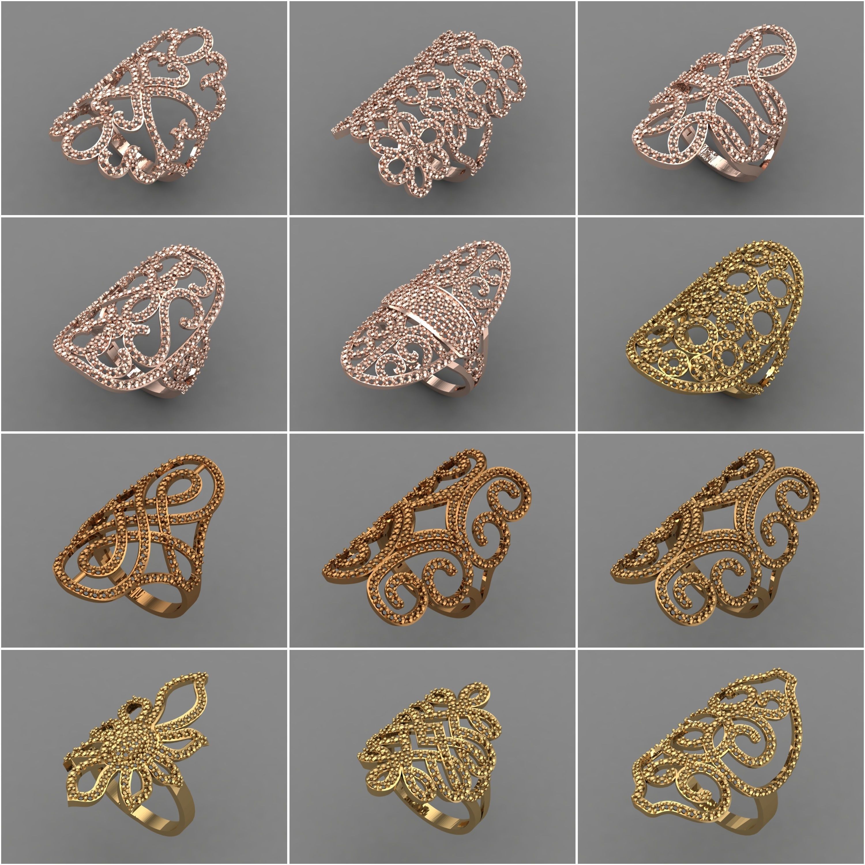 1330 Model Womens ring STL rings for ladies machine ready 3D Model Collection_100