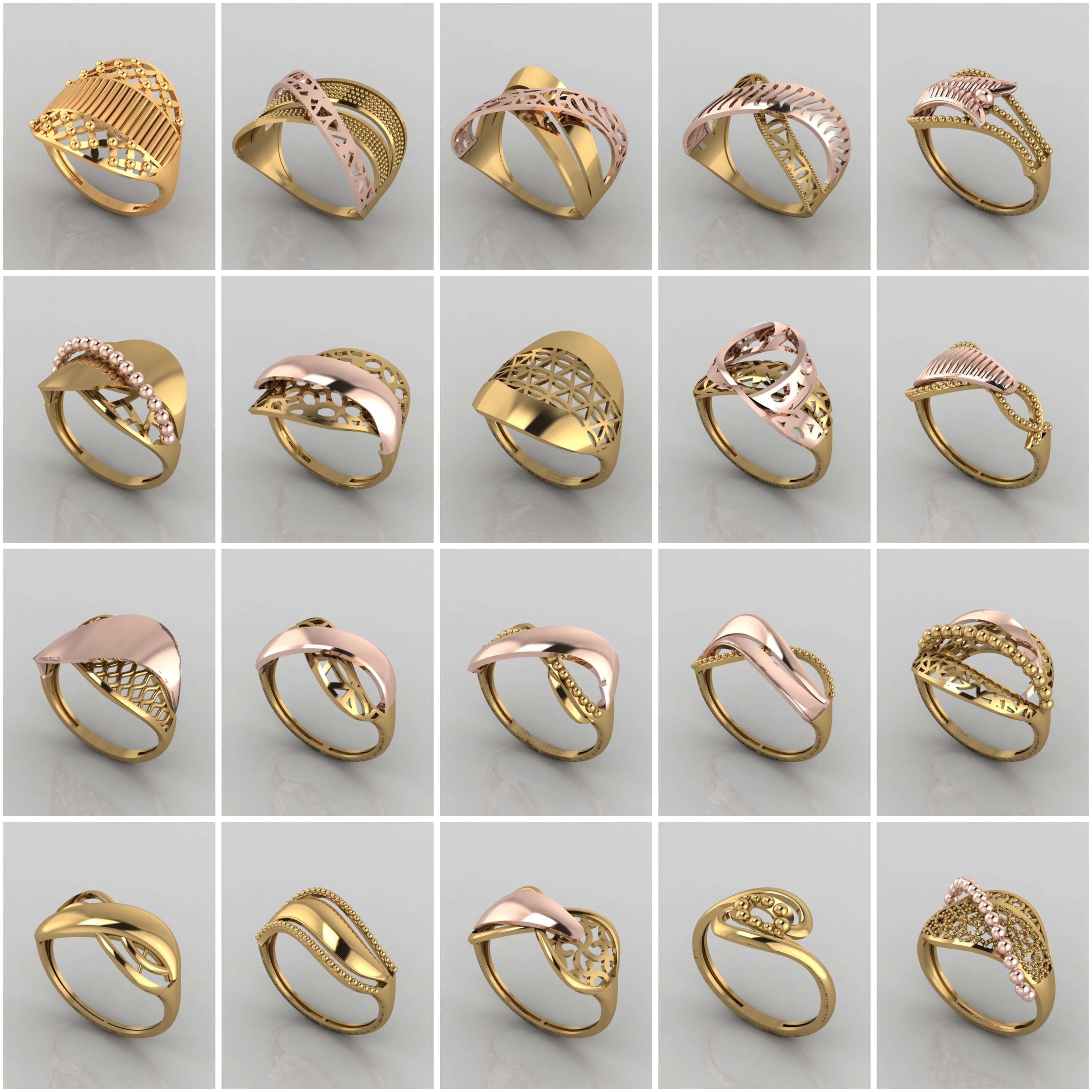 1330 Model Womens ring STL rings for ladies machine ready 3D Model Collection_46