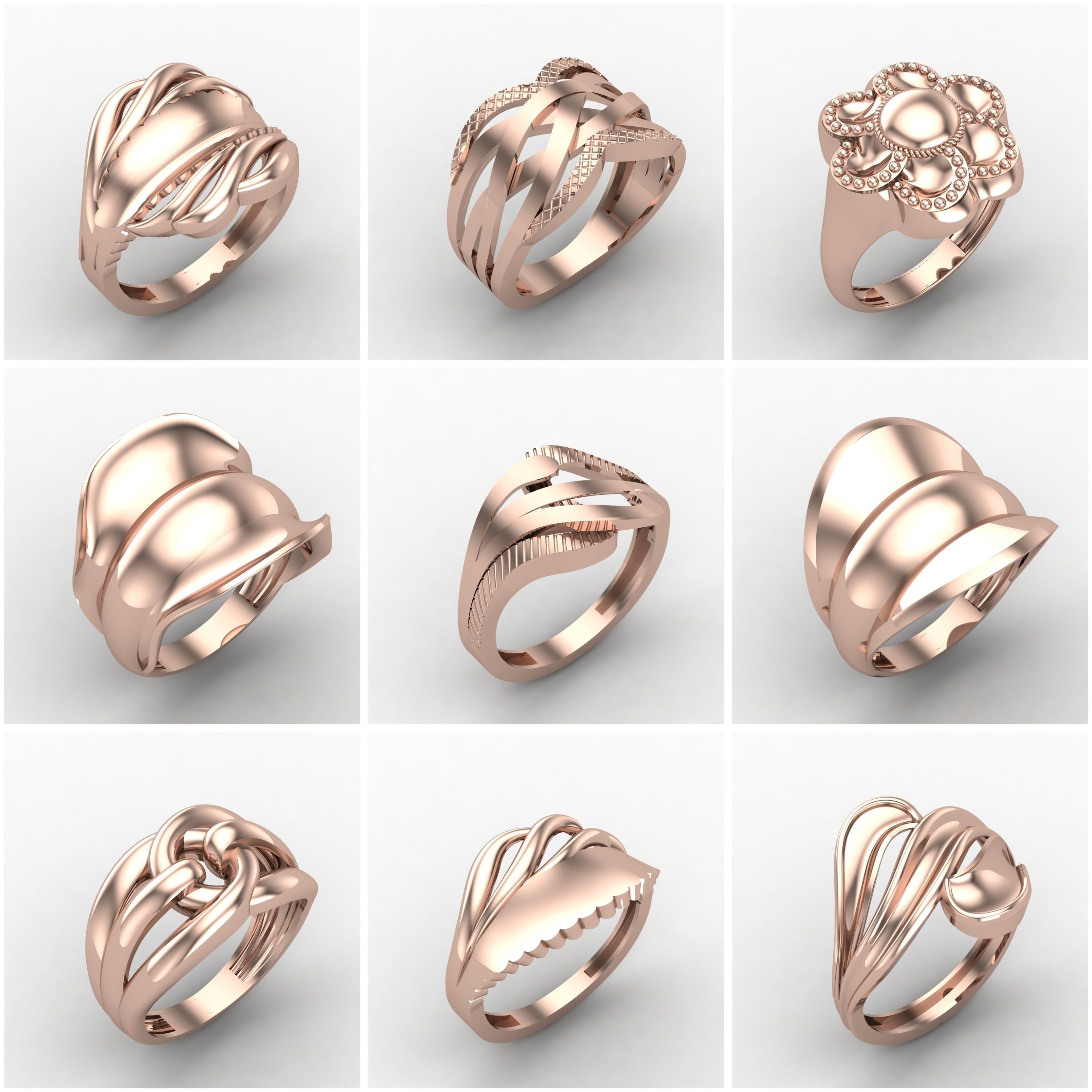 1330 Model Womens ring STL rings for ladies machine ready 3D Model Collection_98