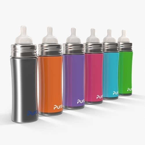 Pura Kiki Insulated Infant Bottle 11OZ 4 in 1 Low-poly 3D model 7