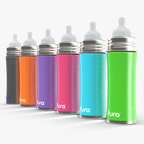 Pura Kiki Insulated Infant Bottle 11OZ 4 in 1 Low-poly 3D model 2