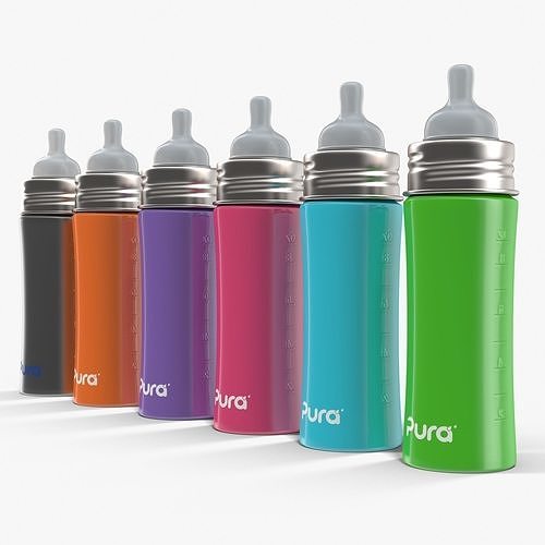 Pura Kiki Insulated Infant Bottle 11OZ 4 in 1 Low-poly 3D model 3