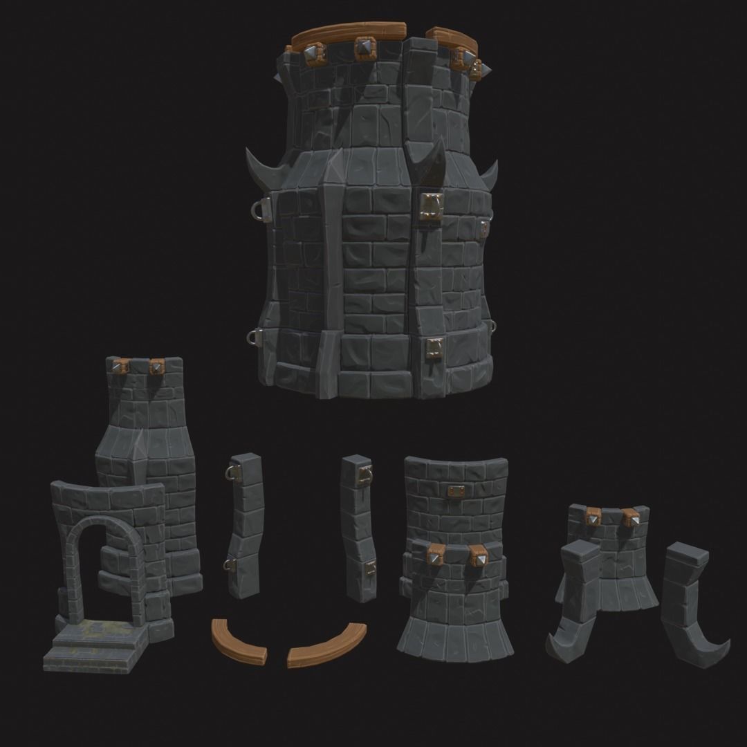 Tower Defense Constructor part Pbr2 Low-poly 3D model_2