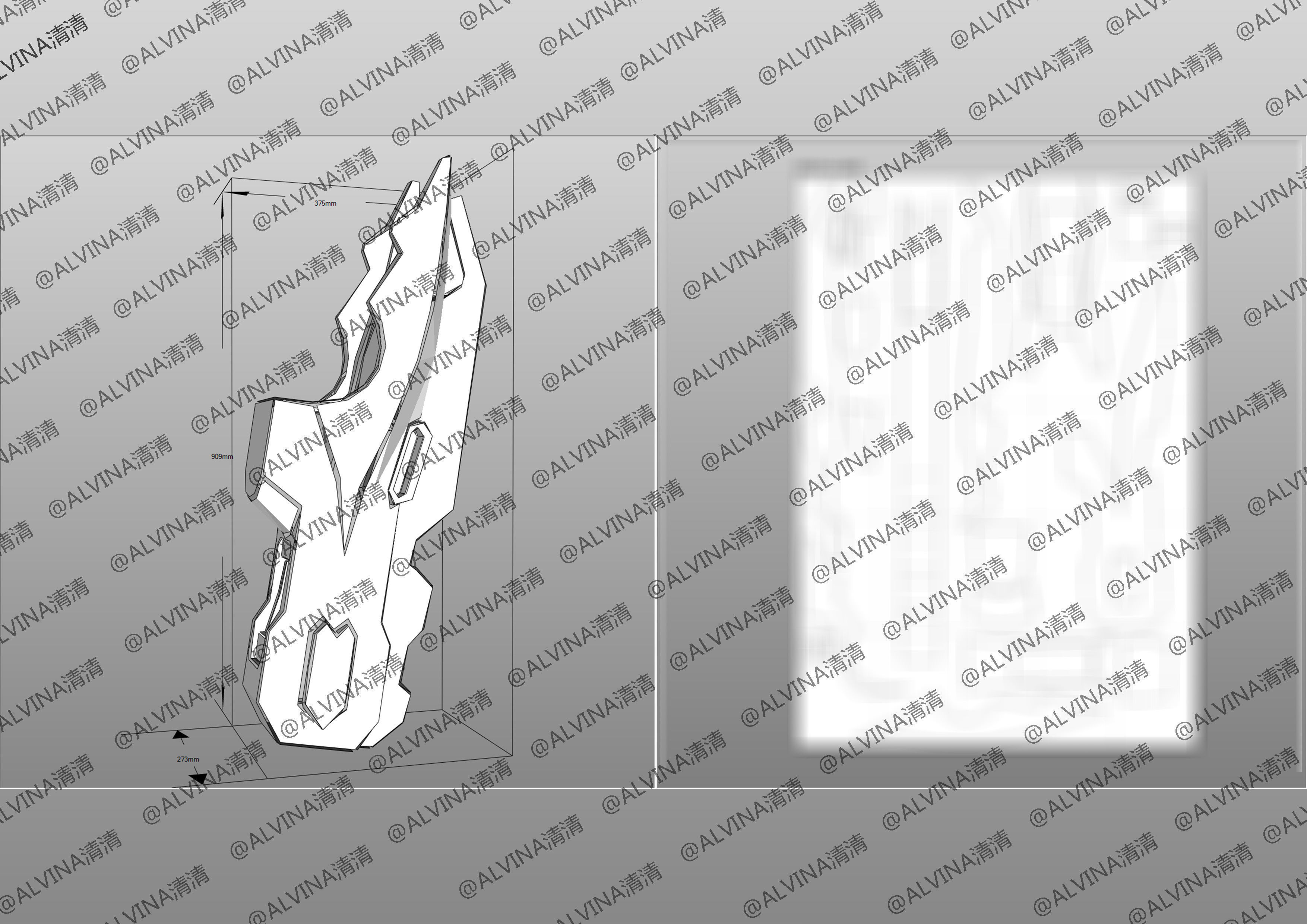 Gundam Barbados Lupus Rex Armor - DIY Cosplay Pepakura Foam Low-poly 3D model_34