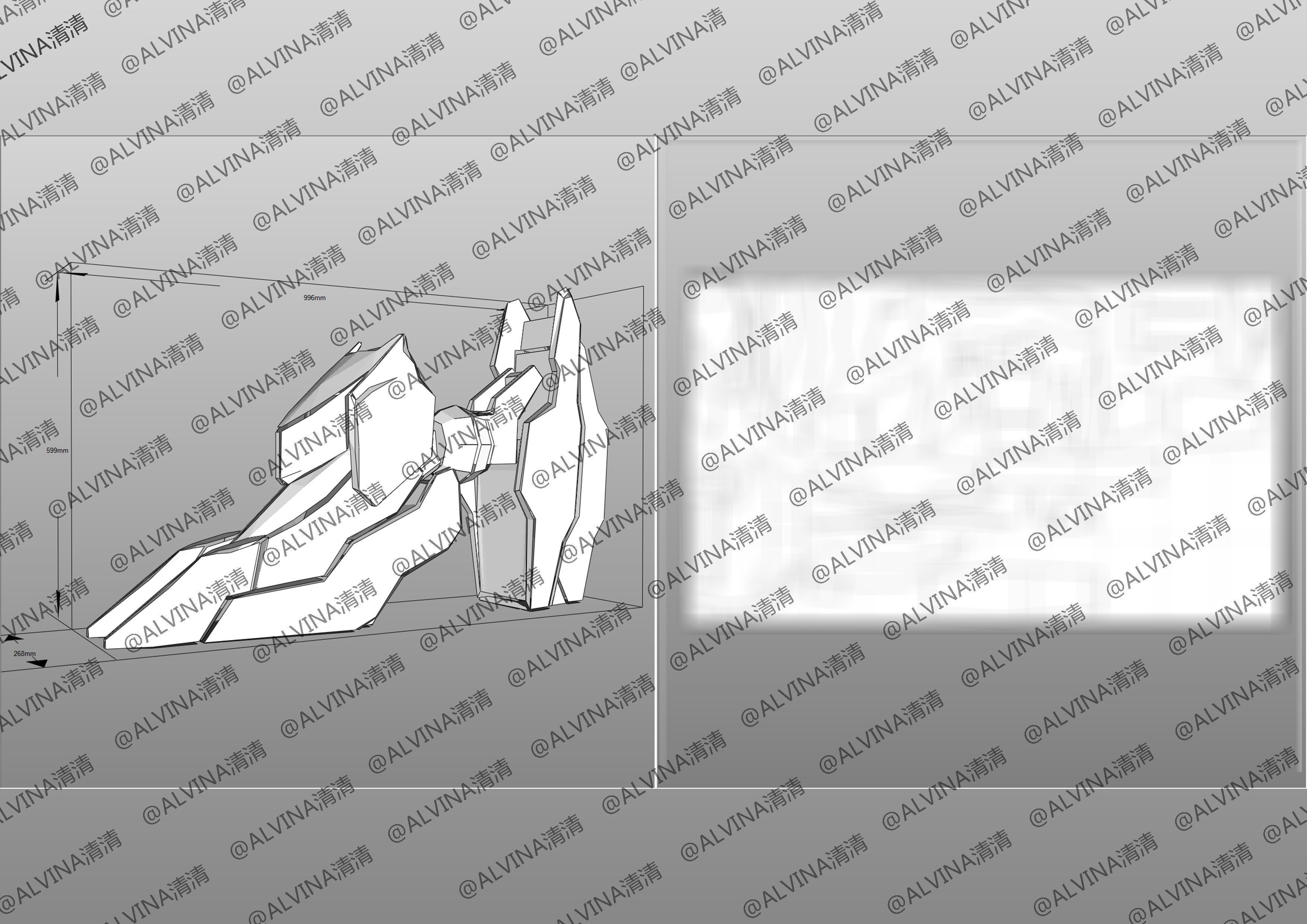 Gundam Barbados Lupus Rex Armor - DIY Cosplay Pepakura Foam Low-poly 3D model_42