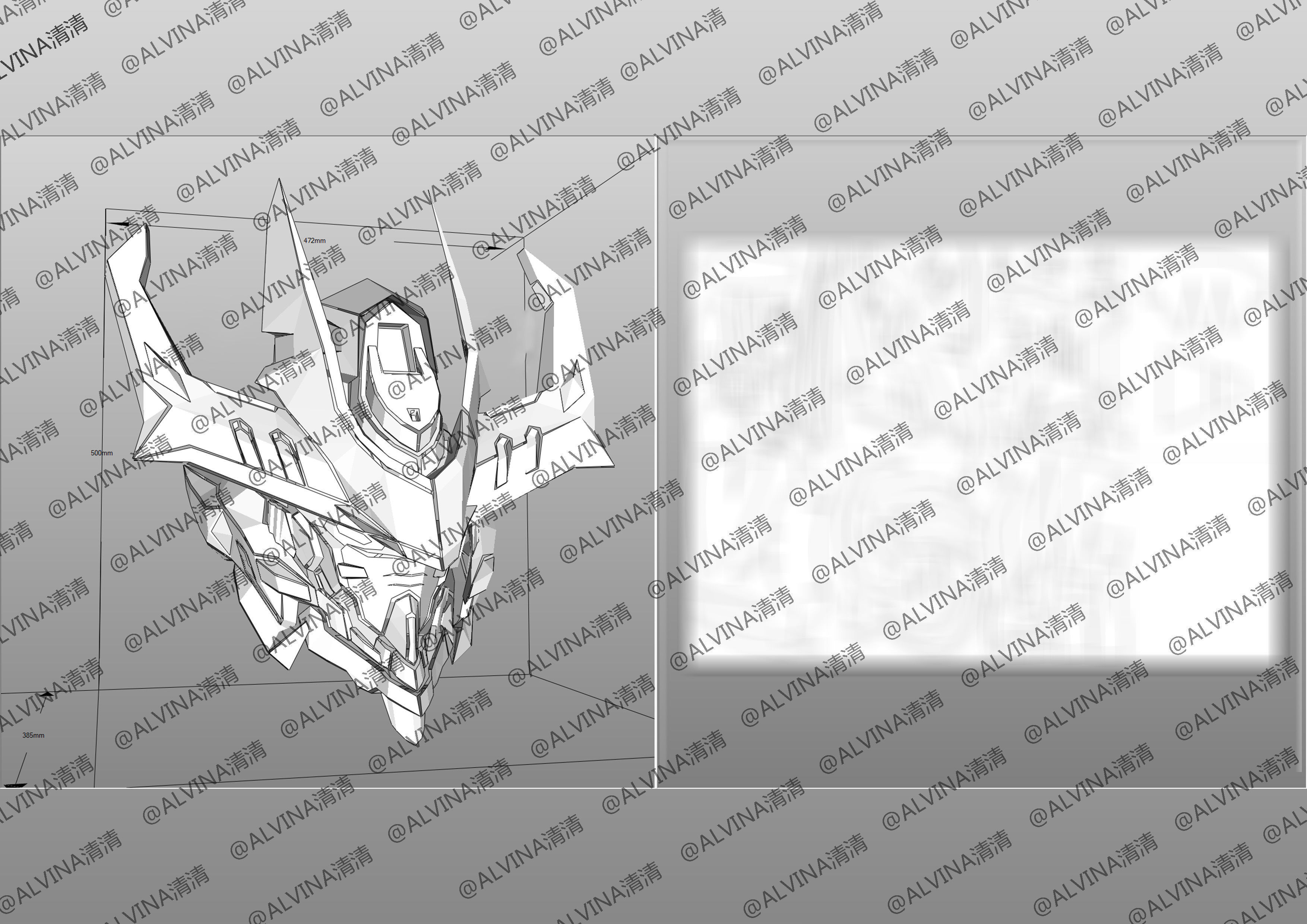 Gundam Barbados Lupus Rex Armor - DIY Cosplay Pepakura Foam Low-poly 3D model_20