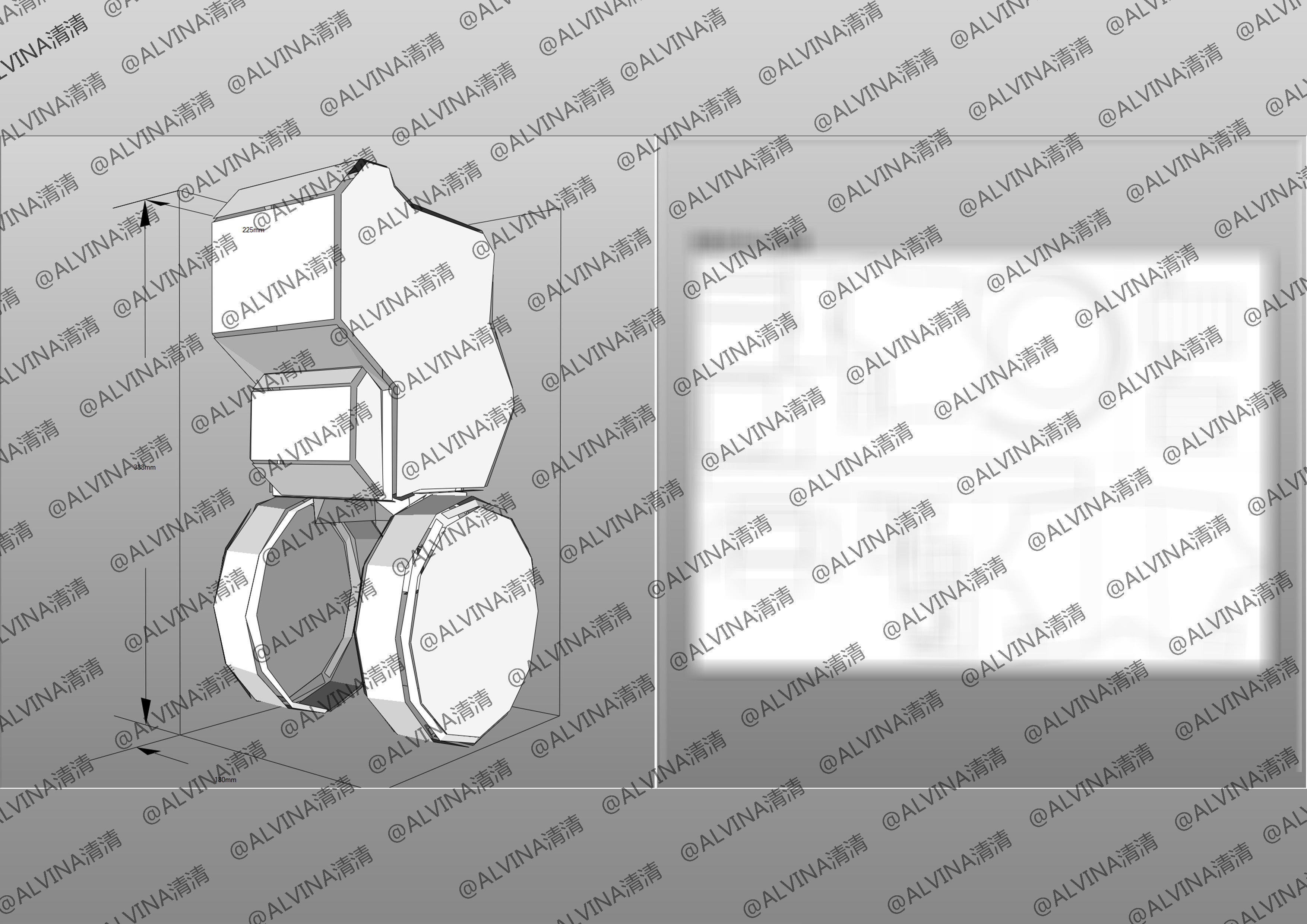 Gundam Barbados Lupus Rex Armor - DIY Cosplay Pepakura Foam Low-poly 3D model_32