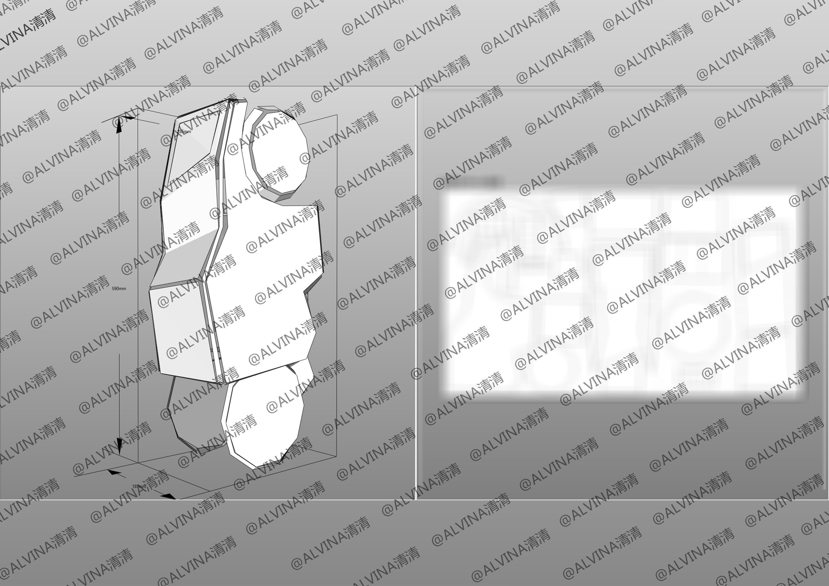 Gundam Barbados Lupus Rex Armor - DIY Cosplay Pepakura Foam Low-poly 3D model_38