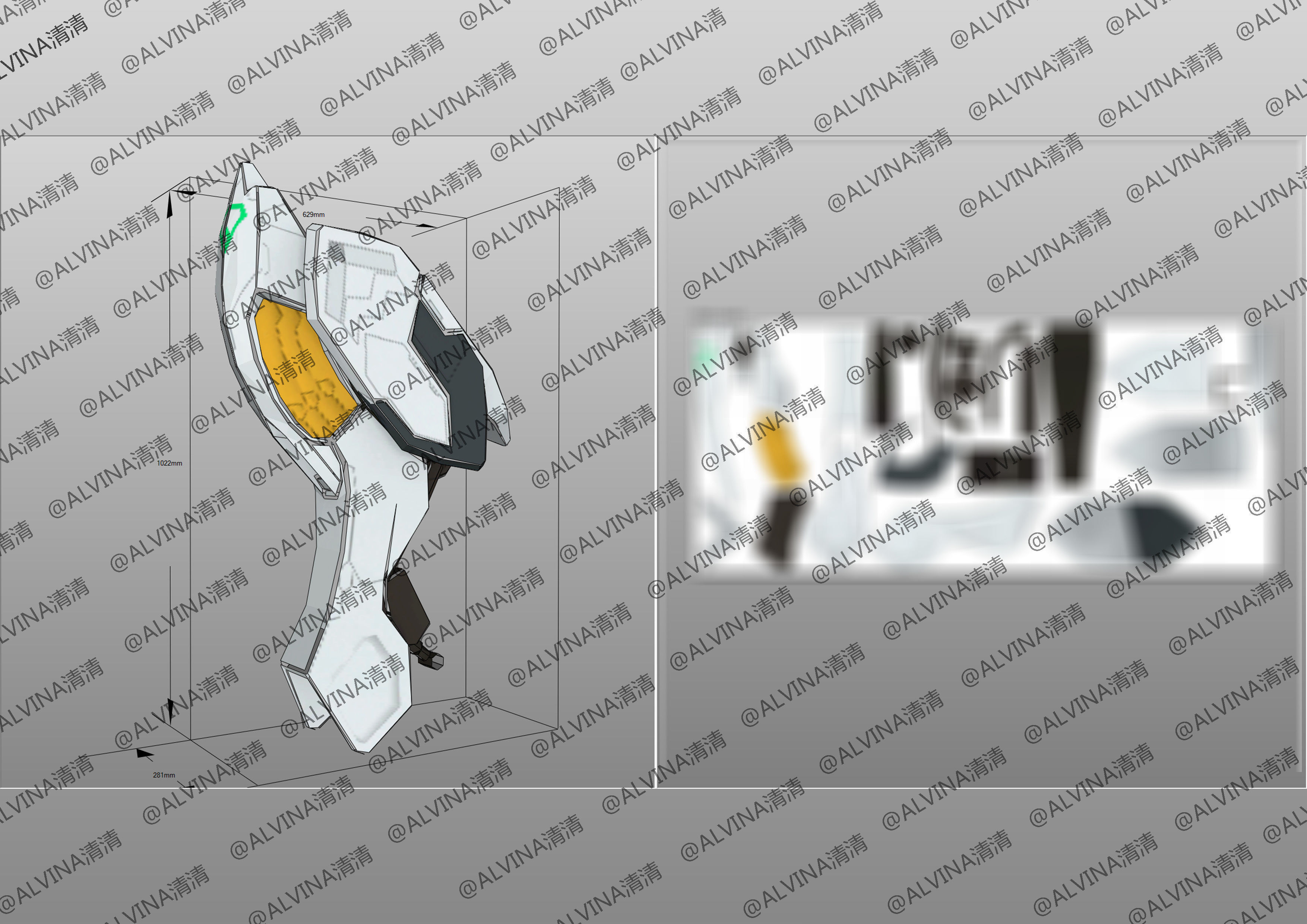 Gundam Barbados Lupus Rex Armor - DIY Cosplay Pepakura Foam Low-poly 3D model_39