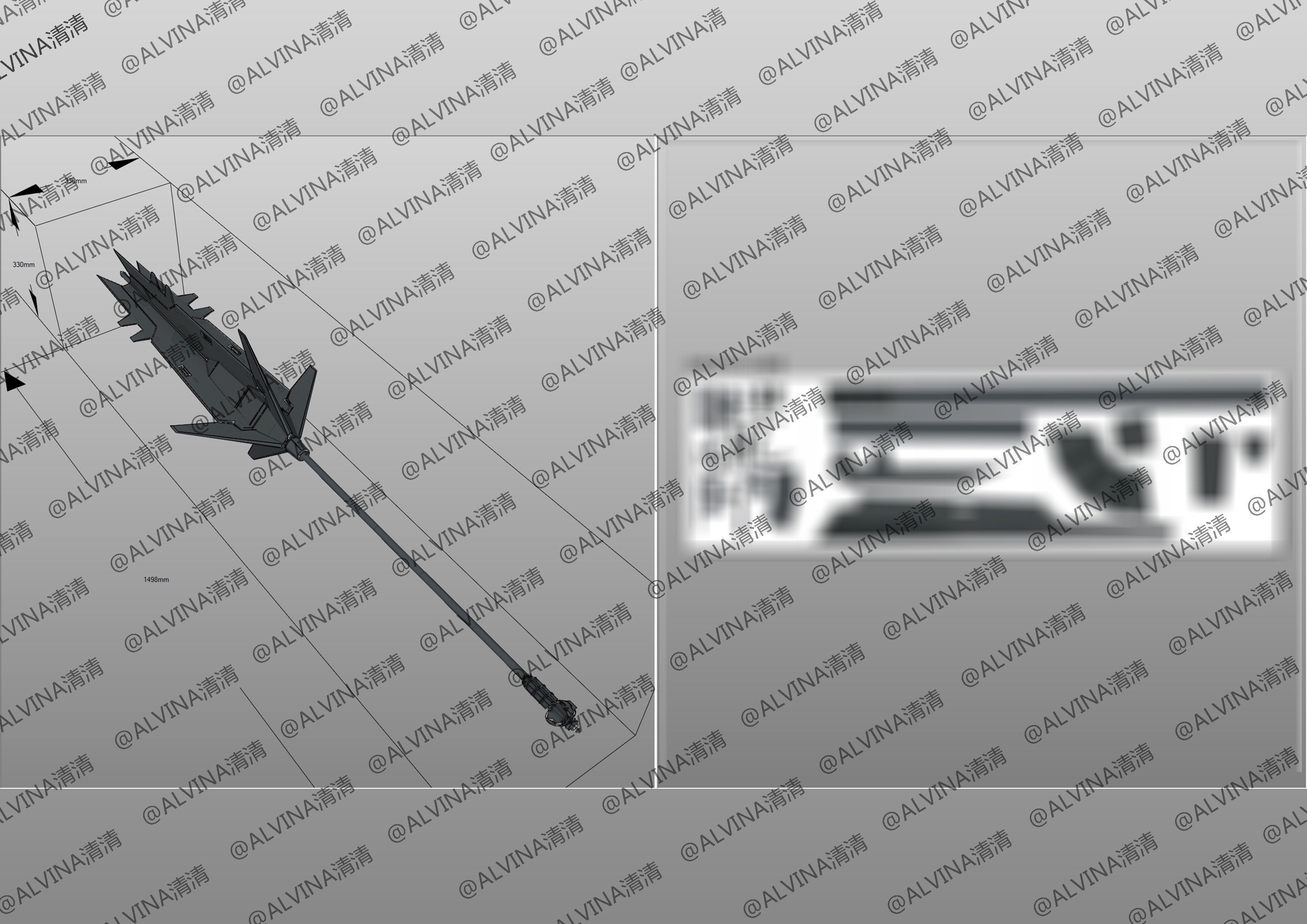 Gundam Barbados Lupus Rex Armor - DIY Cosplay Pepakura Foam Low-poly 3D model_43