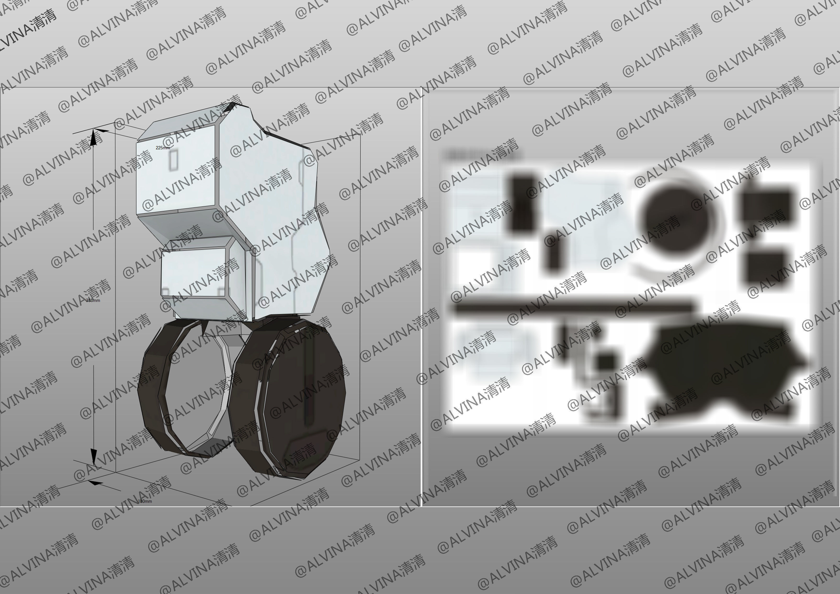 Gundam Barbados Lupus Rex Armor - DIY Cosplay Pepakura Foam Low-poly 3D model_31