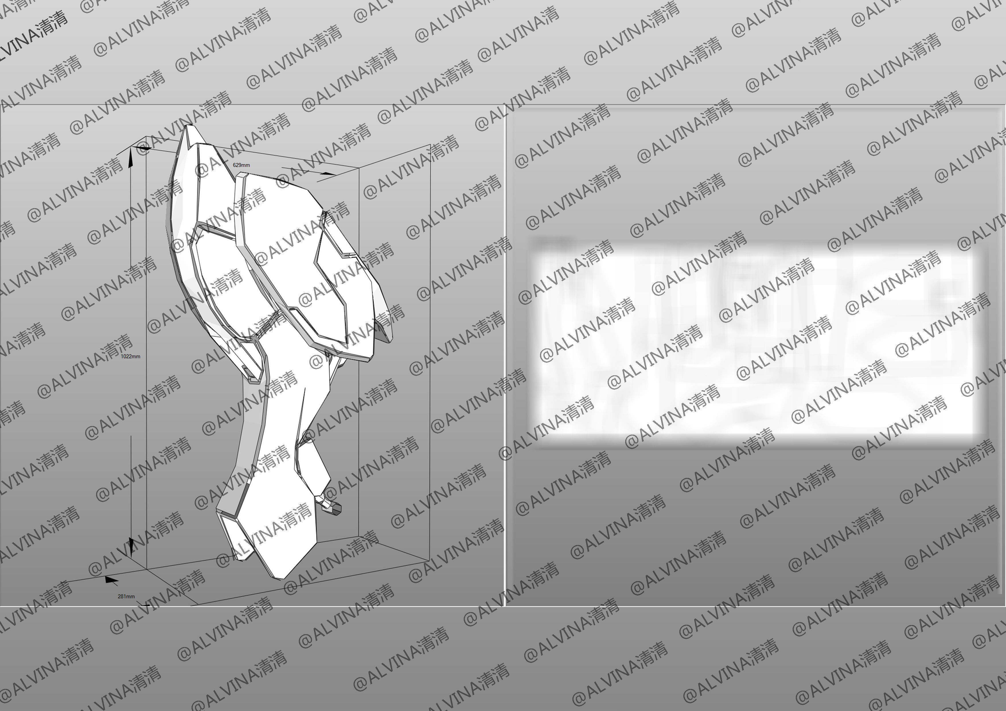 Gundam Barbados Lupus Rex Armor - DIY Cosplay Pepakura Foam Low-poly 3D model_40