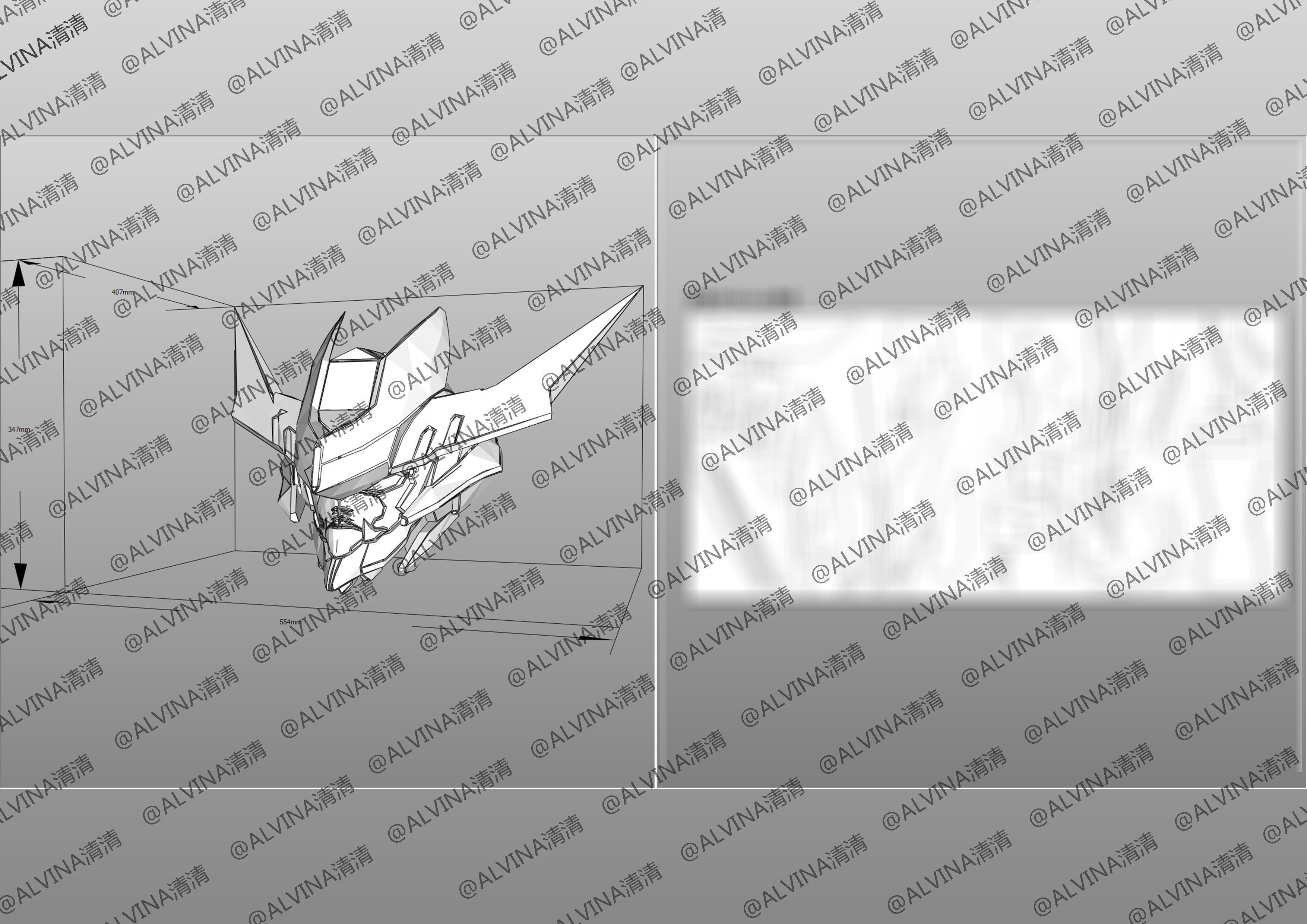 Gundam Barbados Lupus Rex Armor - DIY Cosplay Pepakura Foam Low-poly 3D model_18