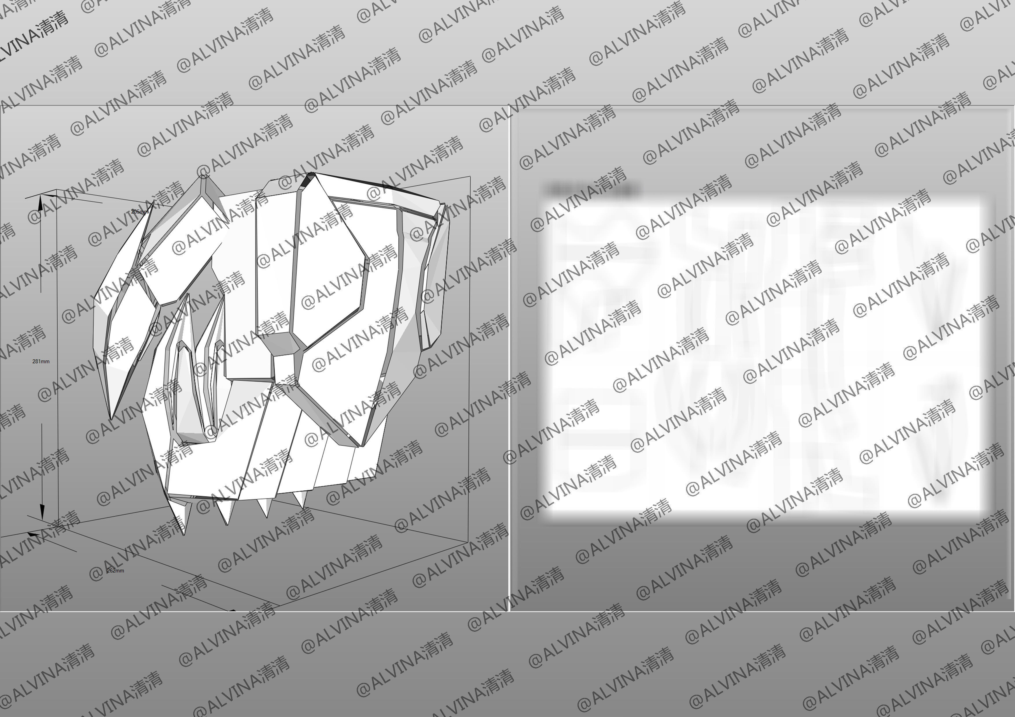 Gundam Barbados Lupus Rex Armor - DIY Cosplay Pepakura Foam Low-poly 3D model_36