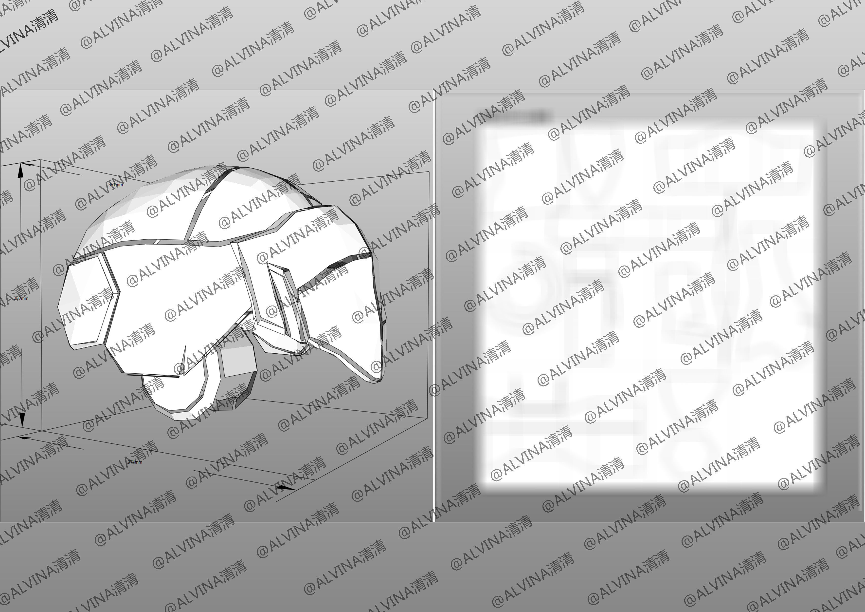 Gundam Barbados Lupus Rex Armor - DIY Cosplay Pepakura Foam Low-poly 3D model_30