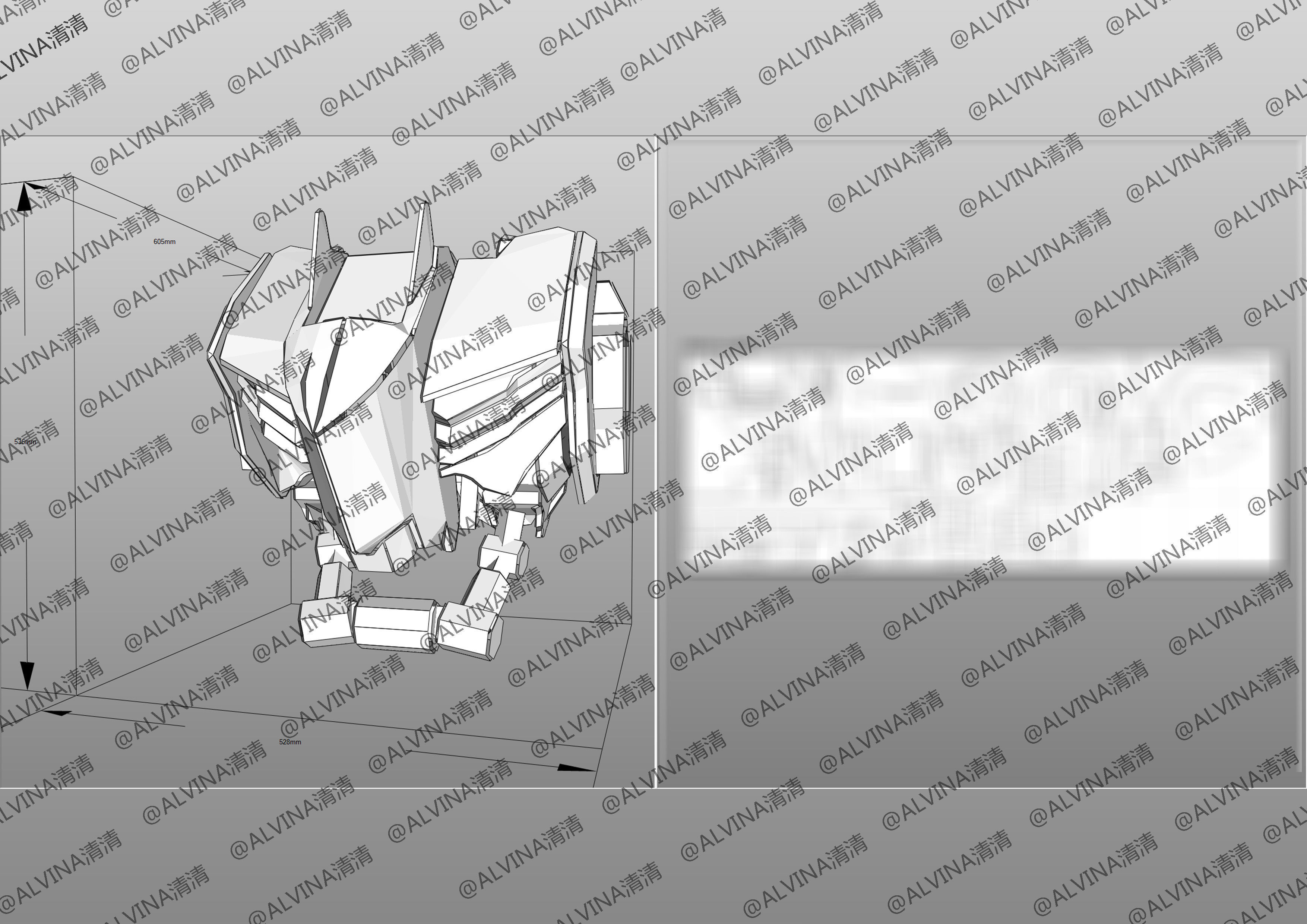 Gundam Barbados Lupus Rex Armor - DIY Cosplay Pepakura Foam Low-poly 3D model_24