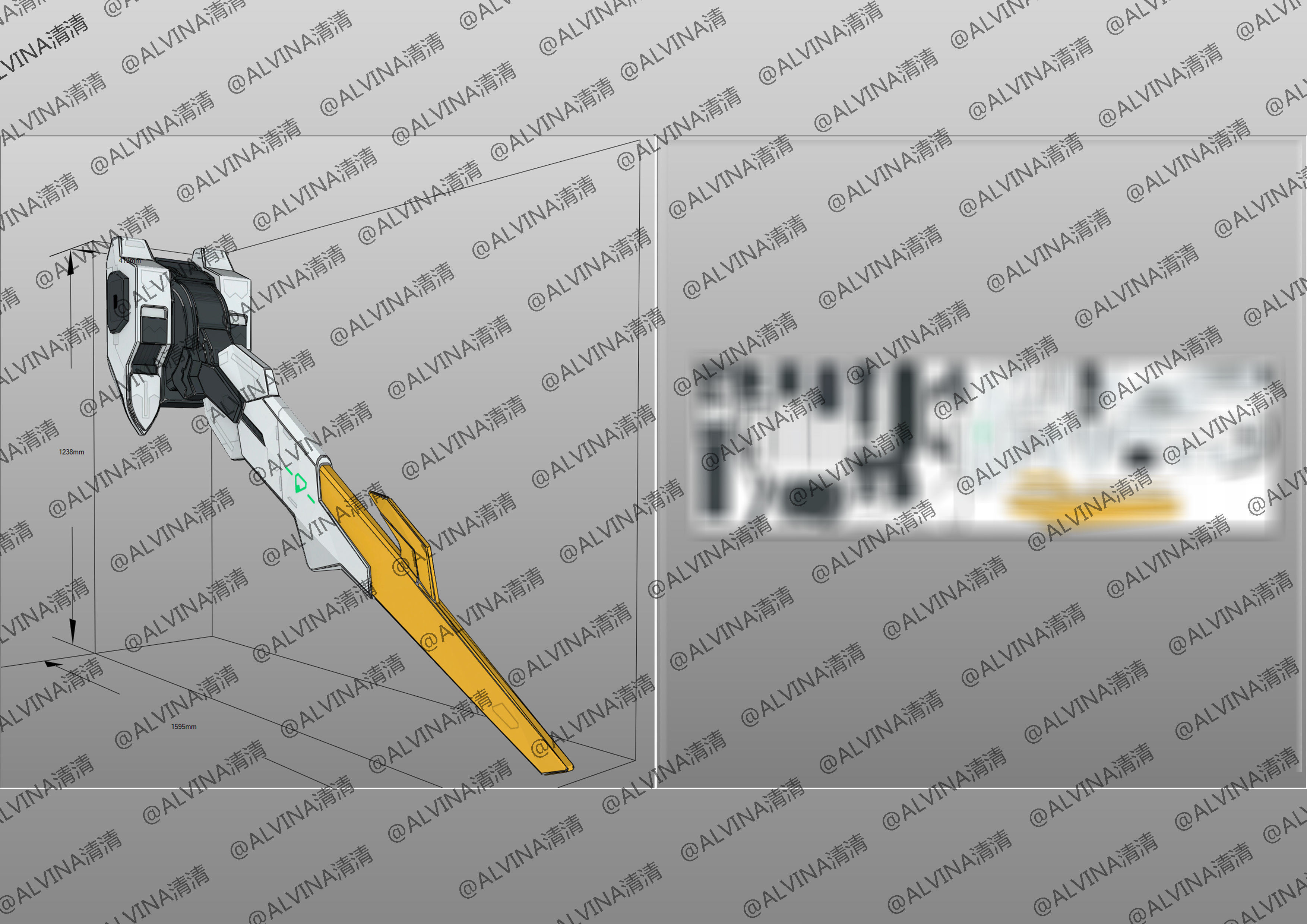 Gundam Barbados Lupus Rex Armor - DIY Cosplay Pepakura Foam Low-poly 3D model_27