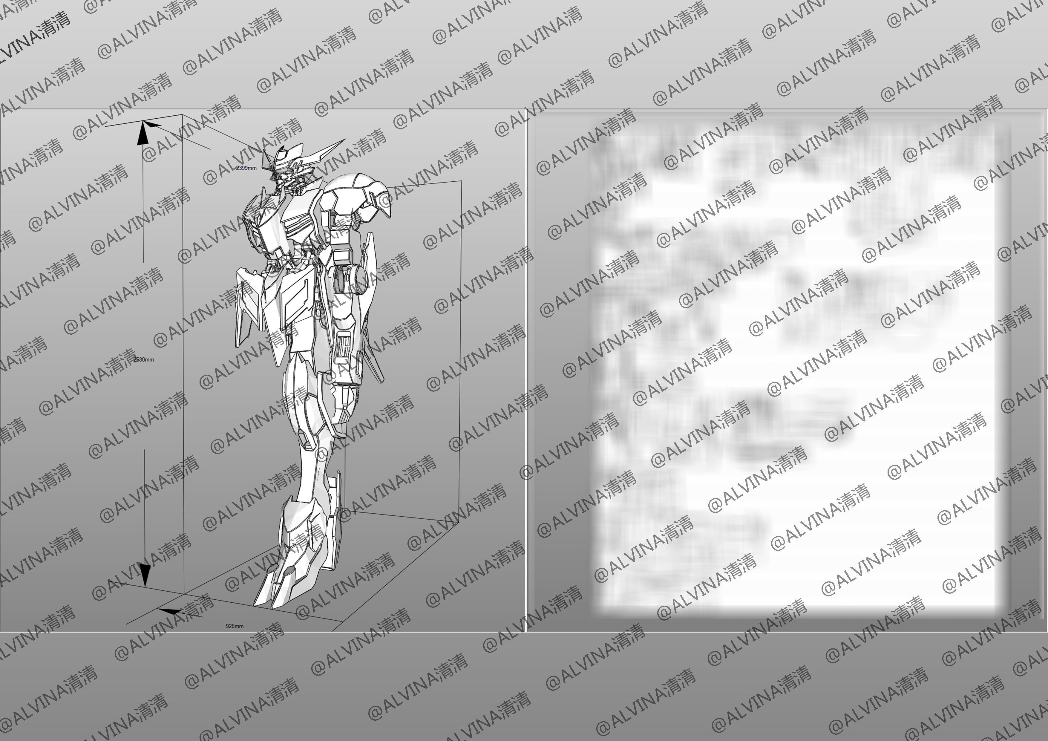 Gundam Barbados Lupus Rex Armor - DIY Cosplay Pepakura Foam Low-poly 3D model_16