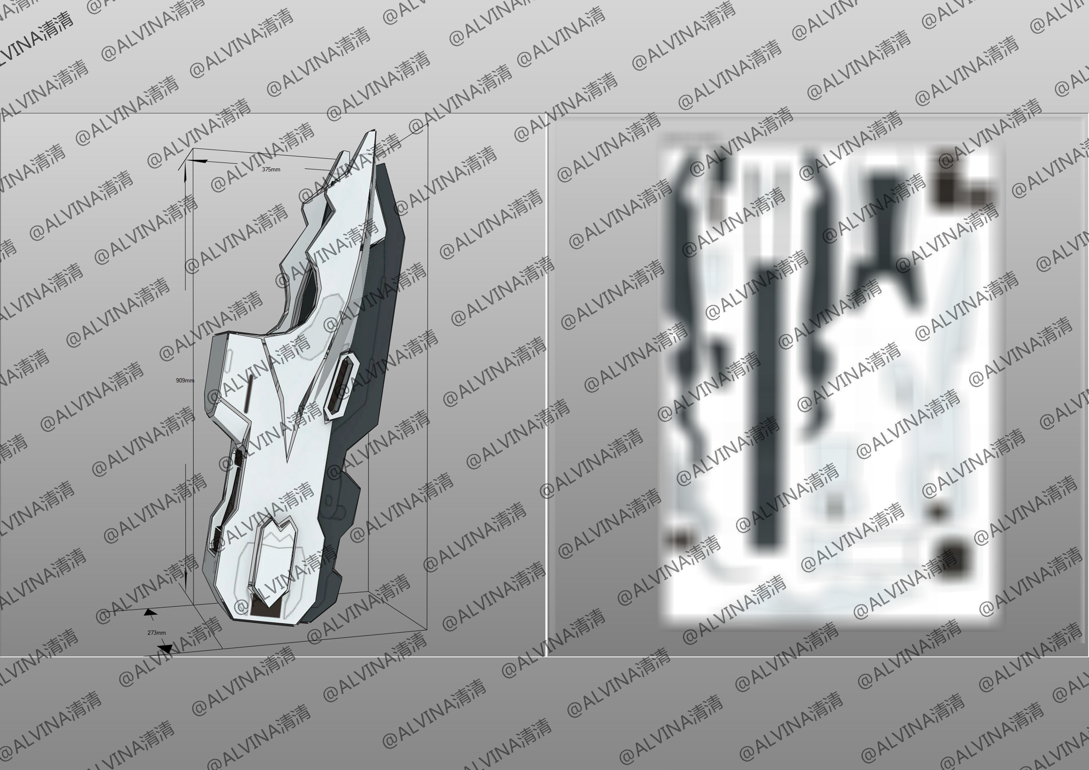 Gundam Barbados Lupus Rex Armor - DIY Cosplay Pepakura Foam Low-poly 3D model_33