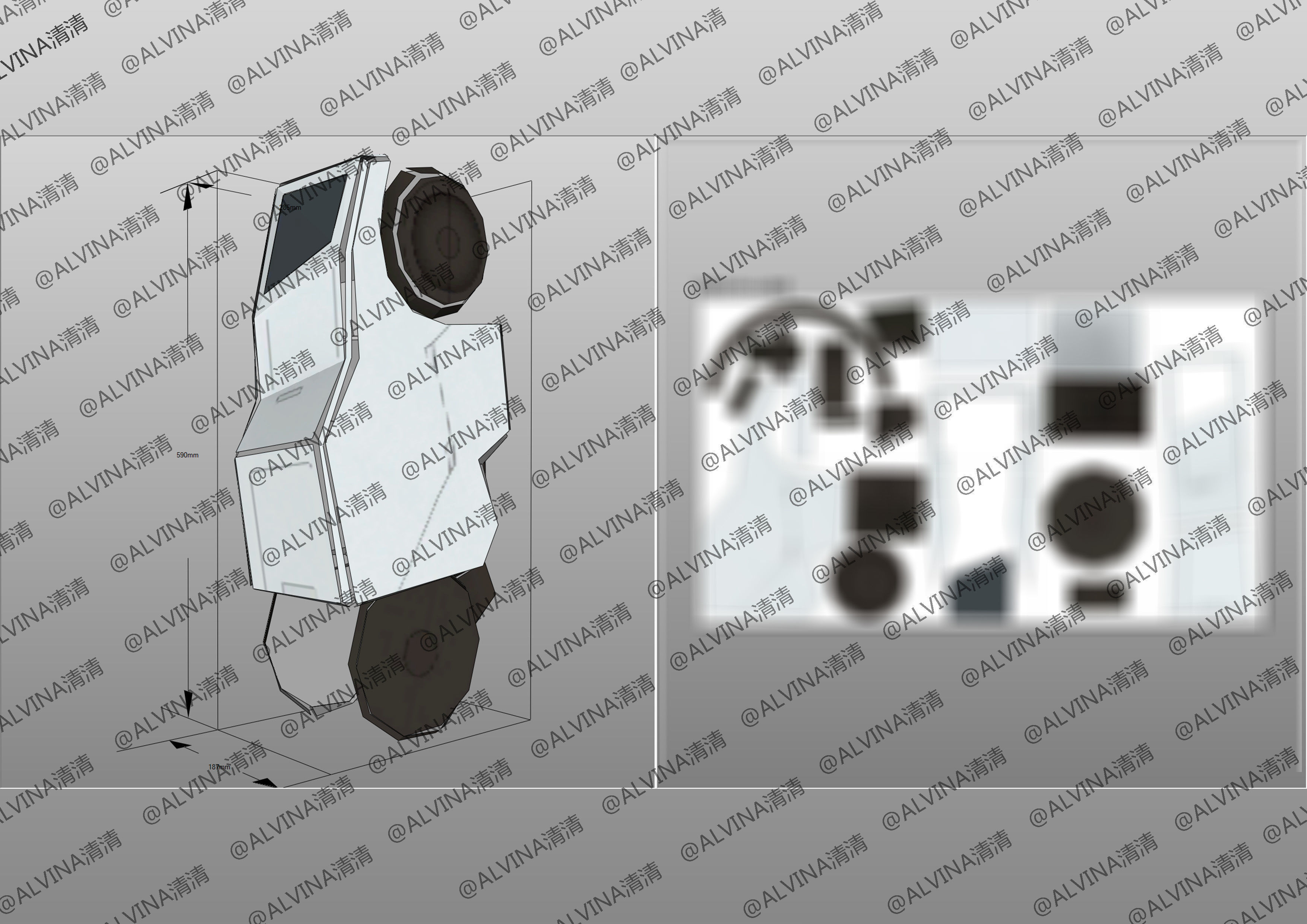 Gundam Barbados Lupus Rex Armor - DIY Cosplay Pepakura Foam Low-poly 3D model_37