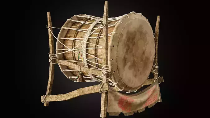 African Drum  Low-poly 3D model