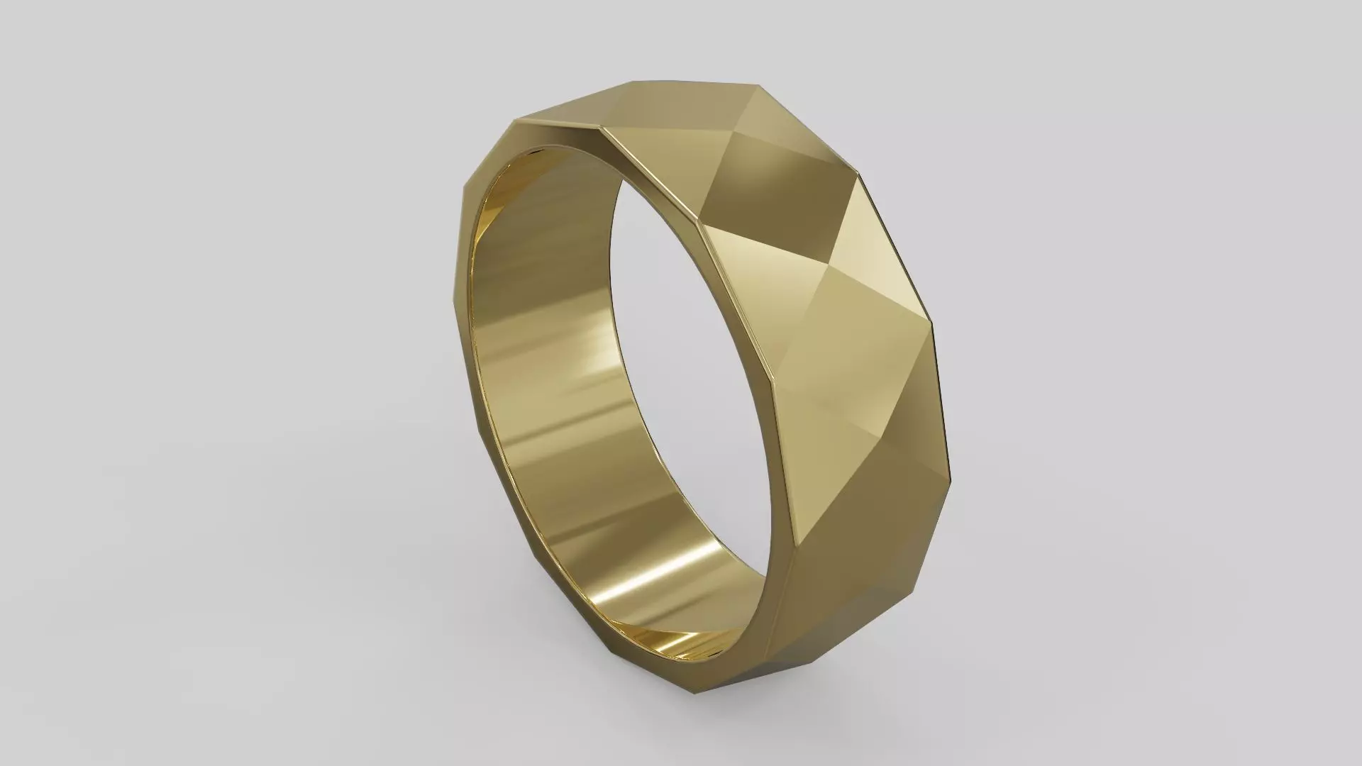 facet ring  3D print model_0