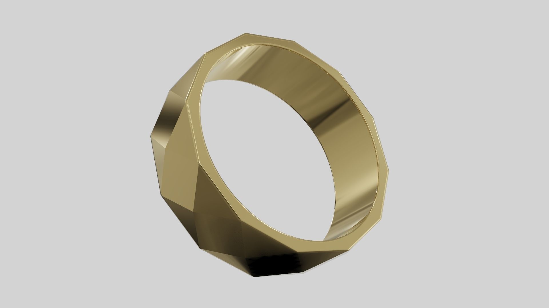 facet ring  3D print model_5