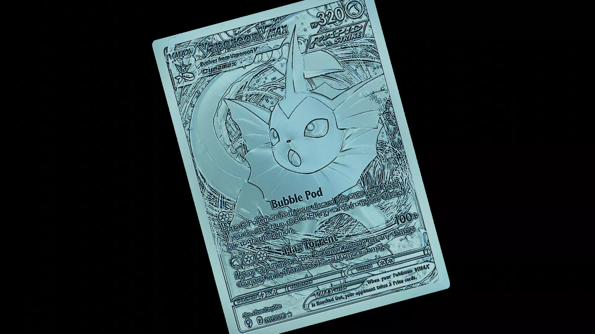 VAPOREON V MAX POKEMON CARD 3D print model
