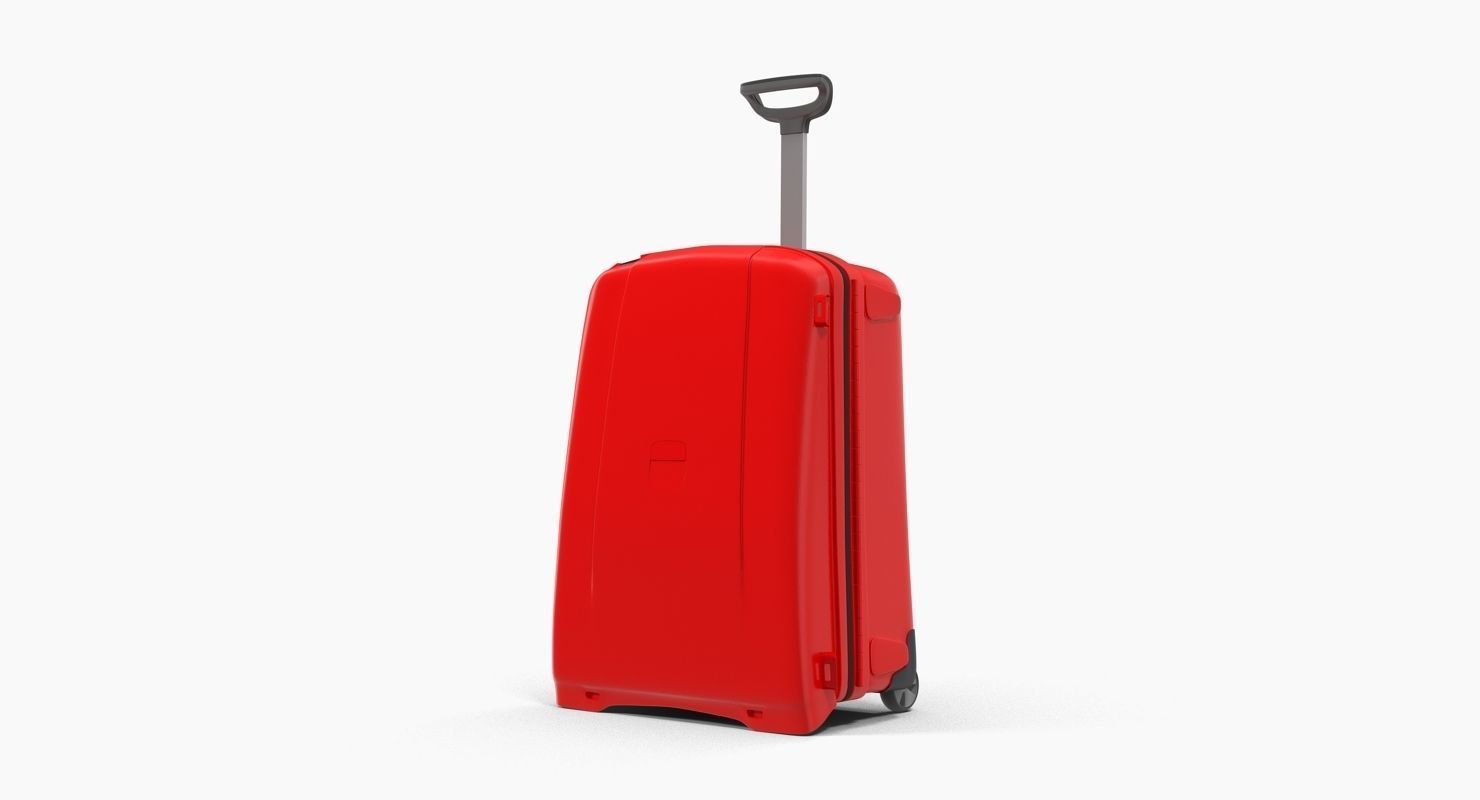 Suitcase Red Generic Low-poly 3D model_11