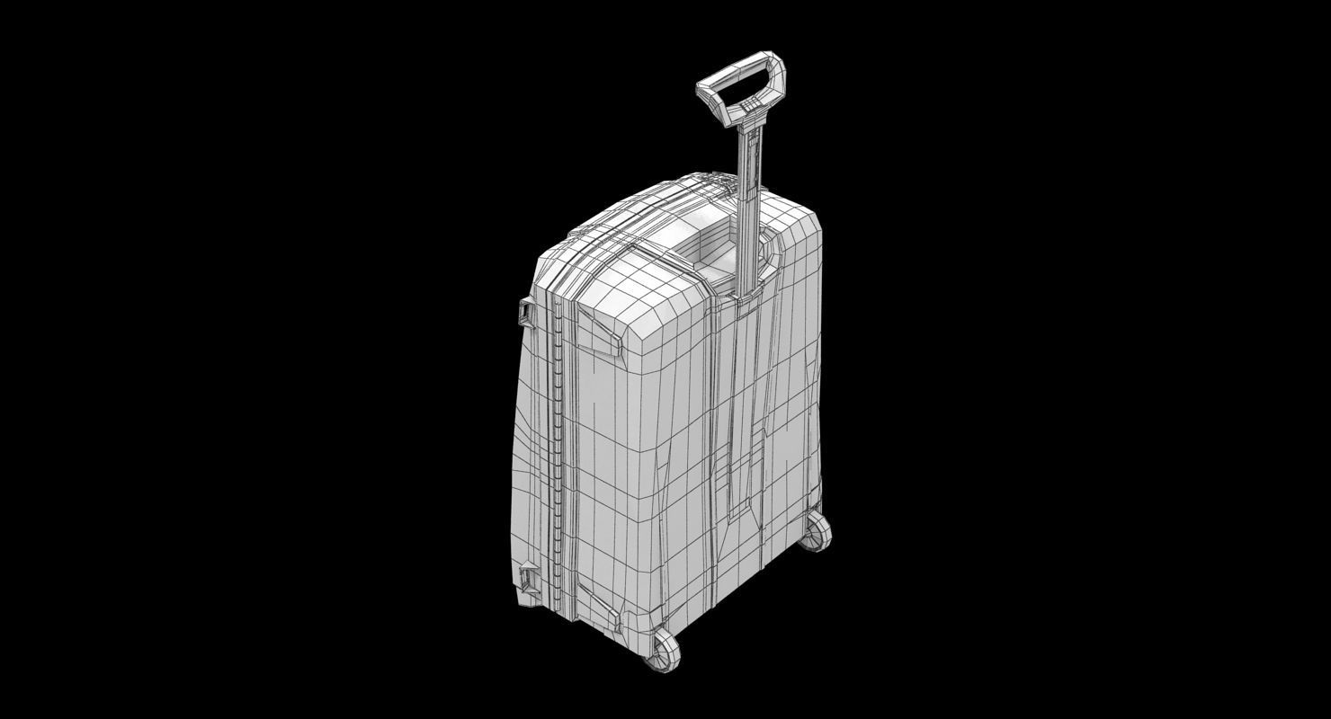 Suitcase Red Generic Low-poly 3D model_35