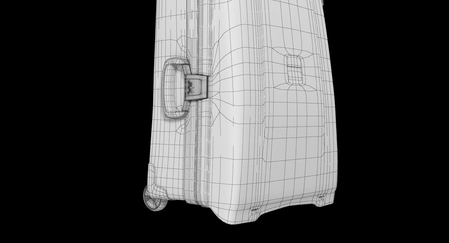 Suitcase Red Generic Low-poly 3D model_38