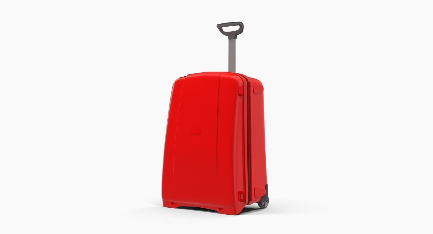 Suitcase Red Generic Low-poly 3D model_16