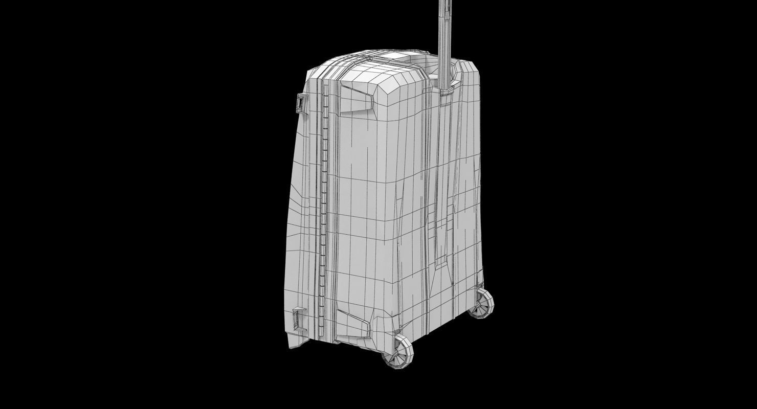 Suitcase Red Generic Low-poly 3D model_31