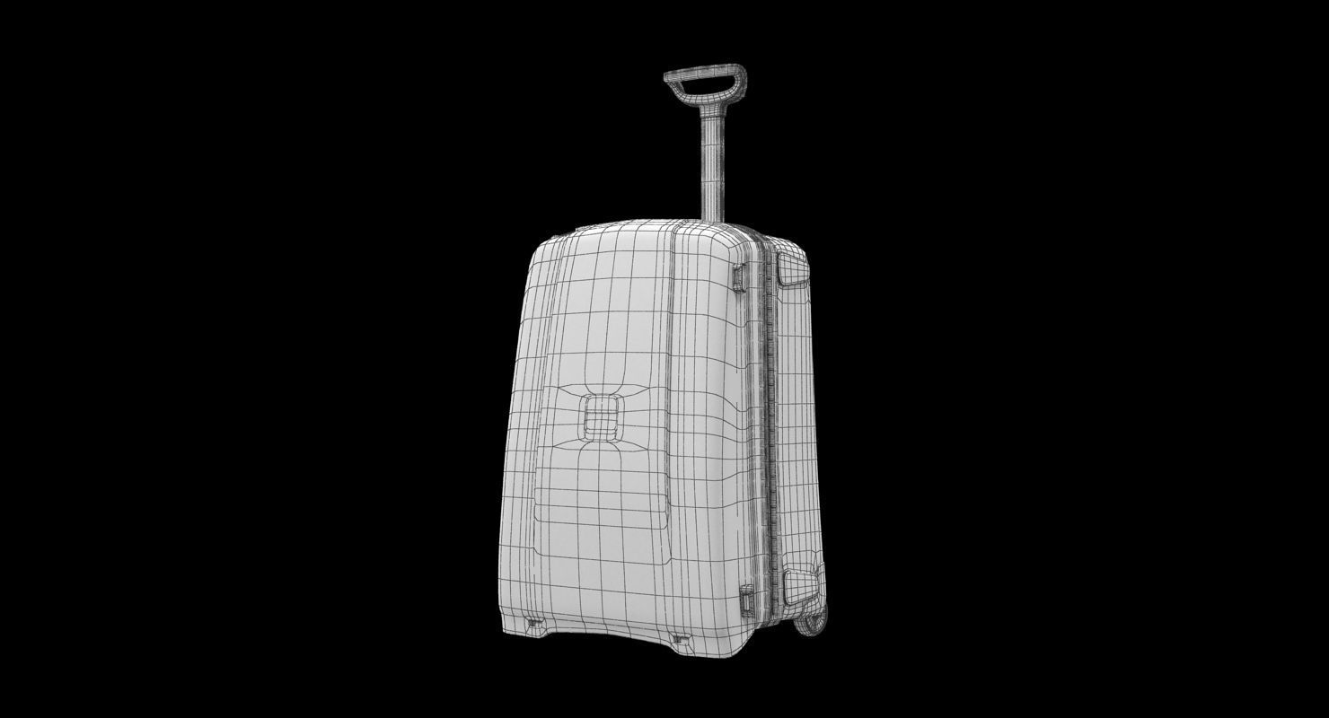 Suitcase Red Generic Low-poly 3D model_28