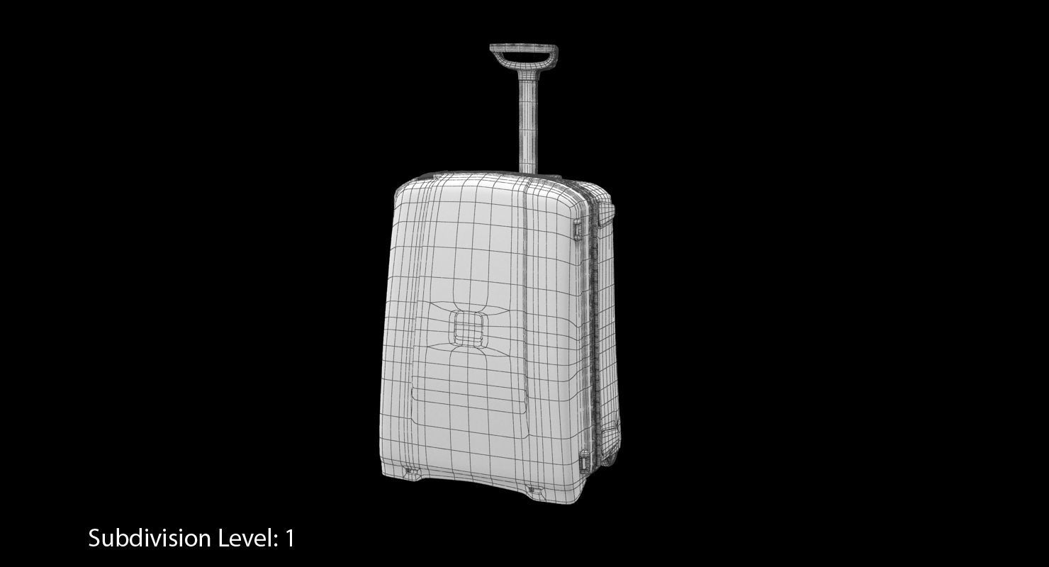 Suitcase Black Generic Low-poly 3D model_27