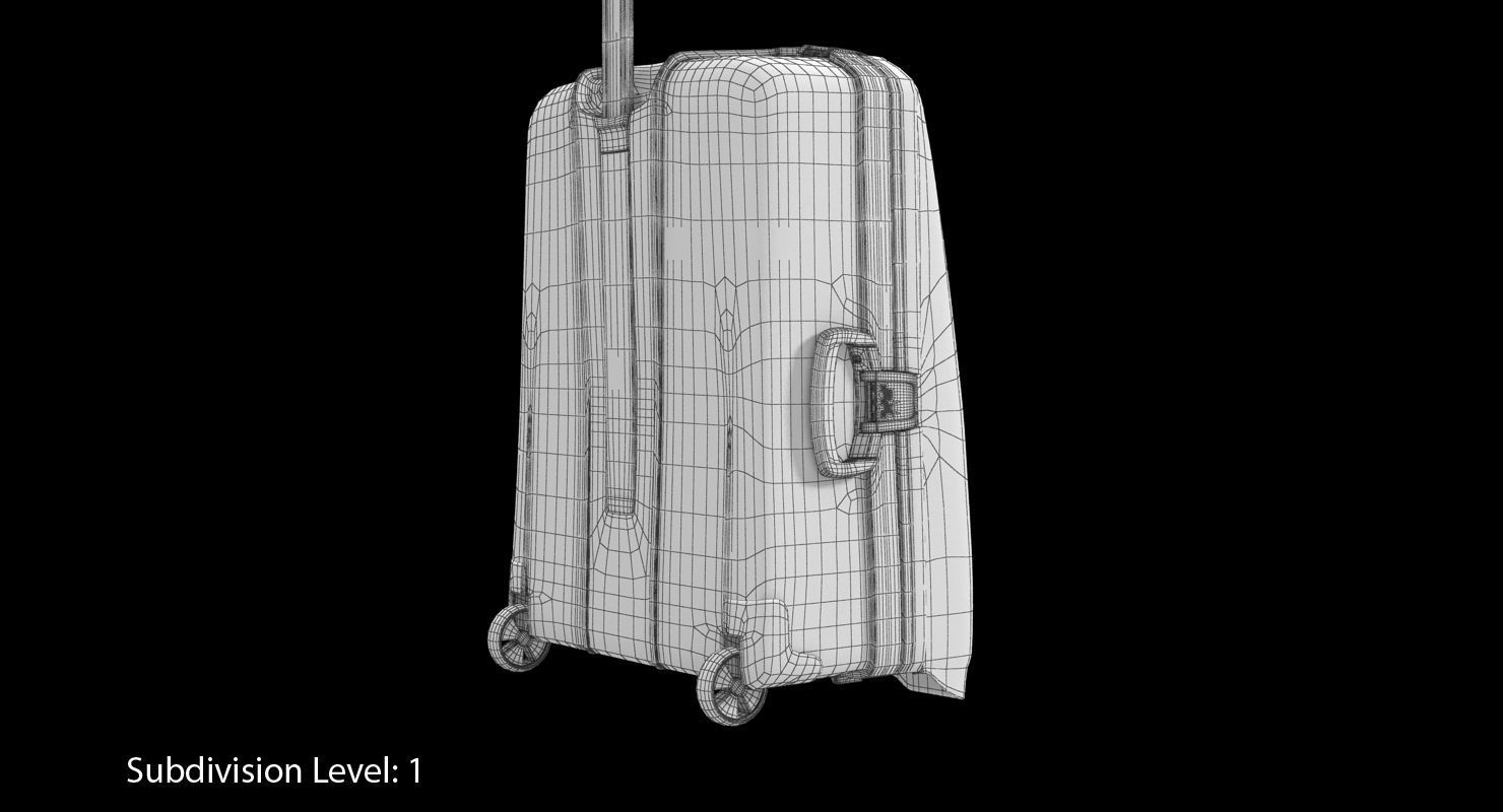 Suitcase Black Generic Low-poly 3D model_37
