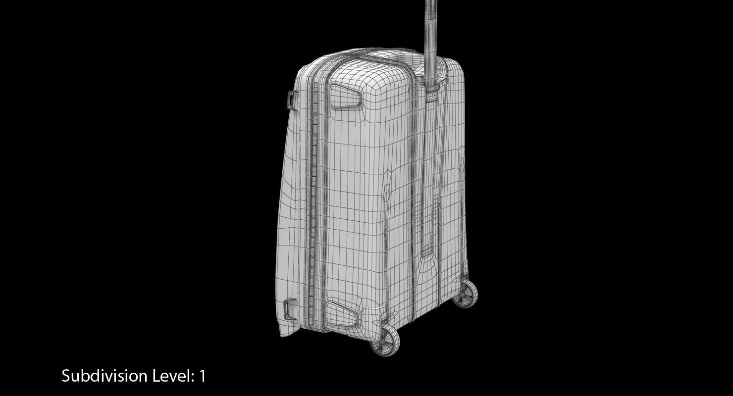 Suitcase Black Generic Low-poly 3D model_35
